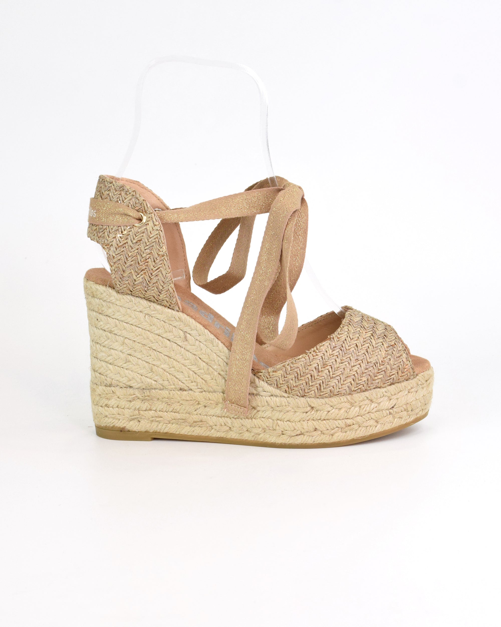 Espadrilles open toe con zeppa