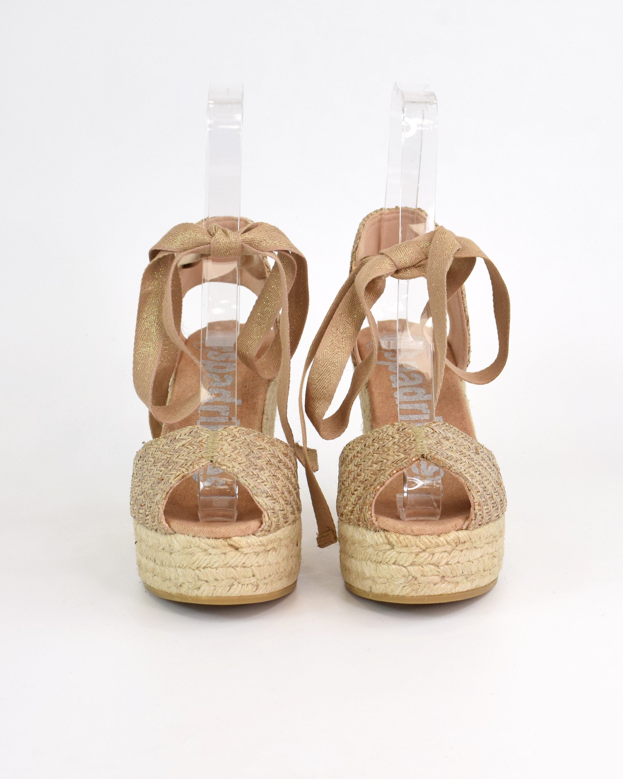 Espadrilles open toe con zeppa