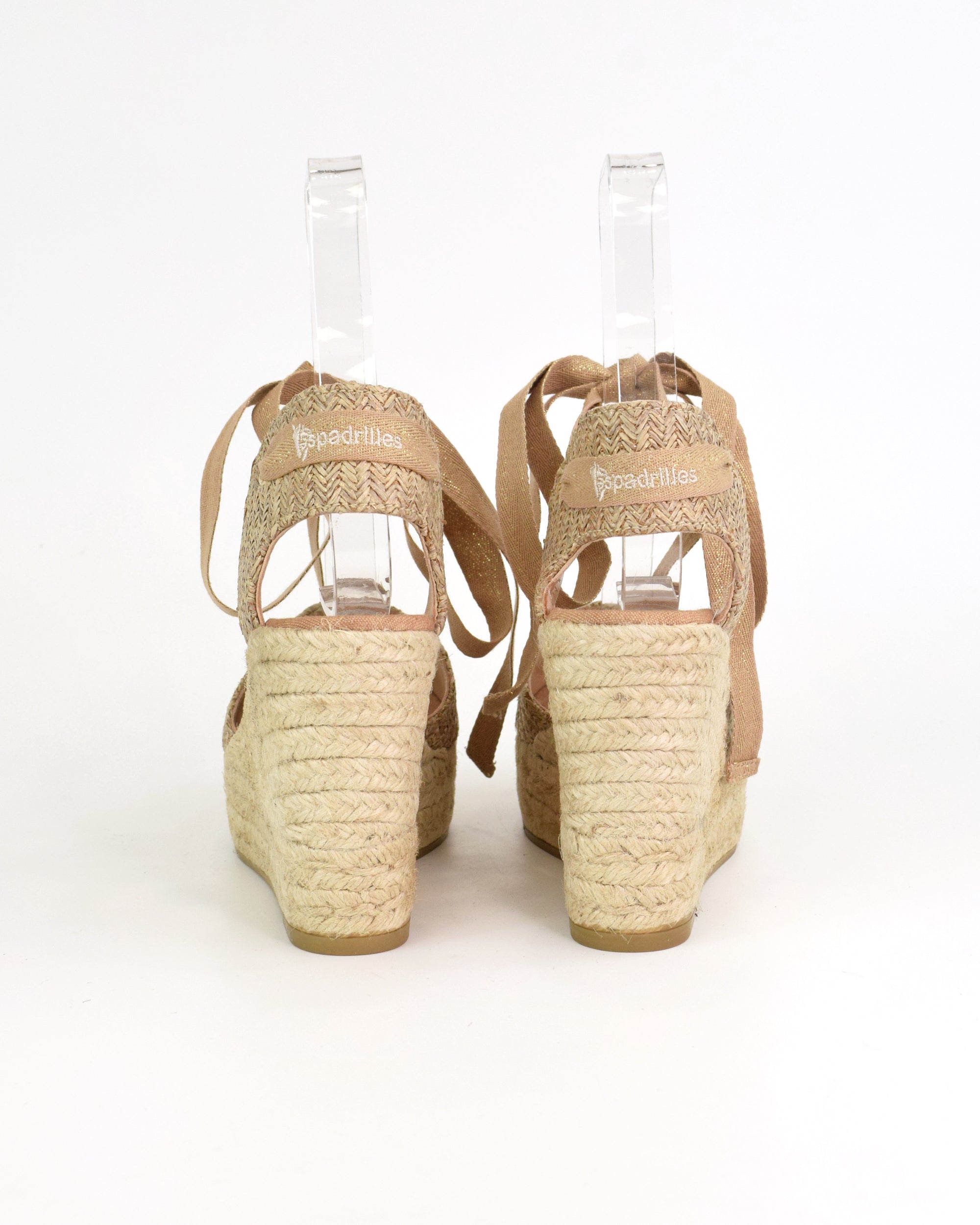 Espadrilles open toe con zeppa