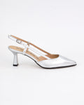 Slingback in pelle laminata
