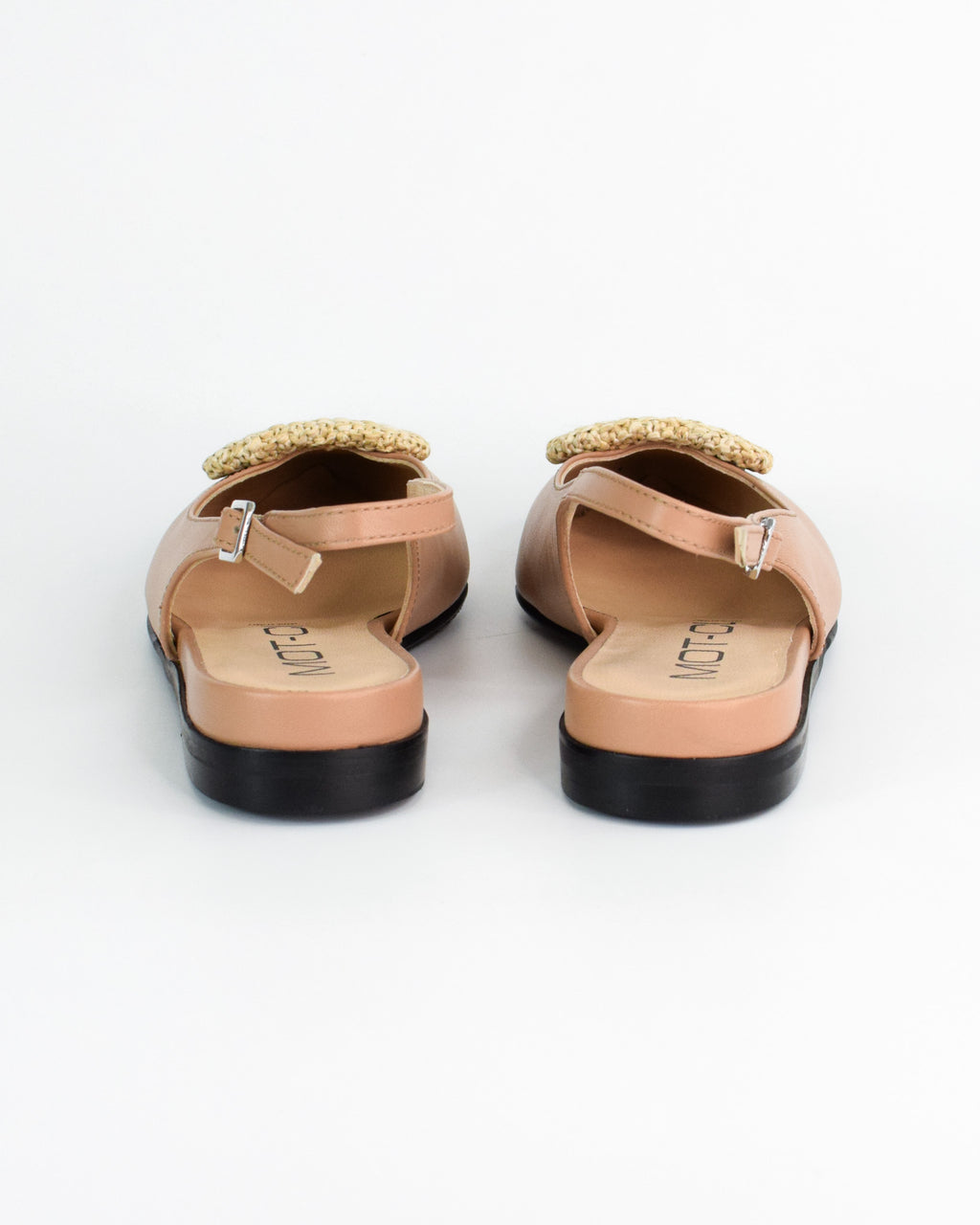 Ballerina slingback con applicazione in rafia