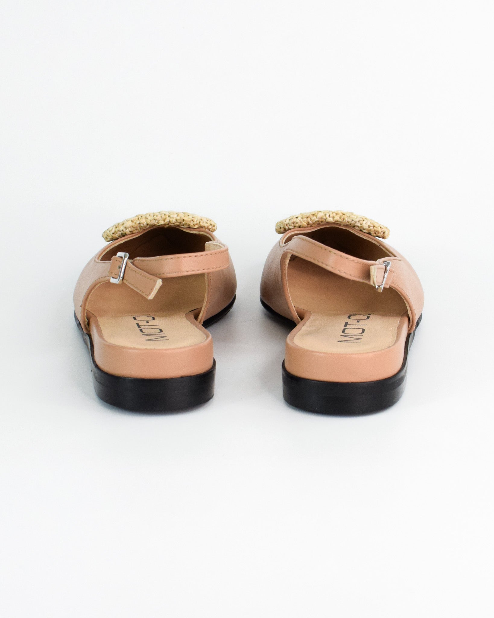 Ballerina slingback con applicazione in rafia
