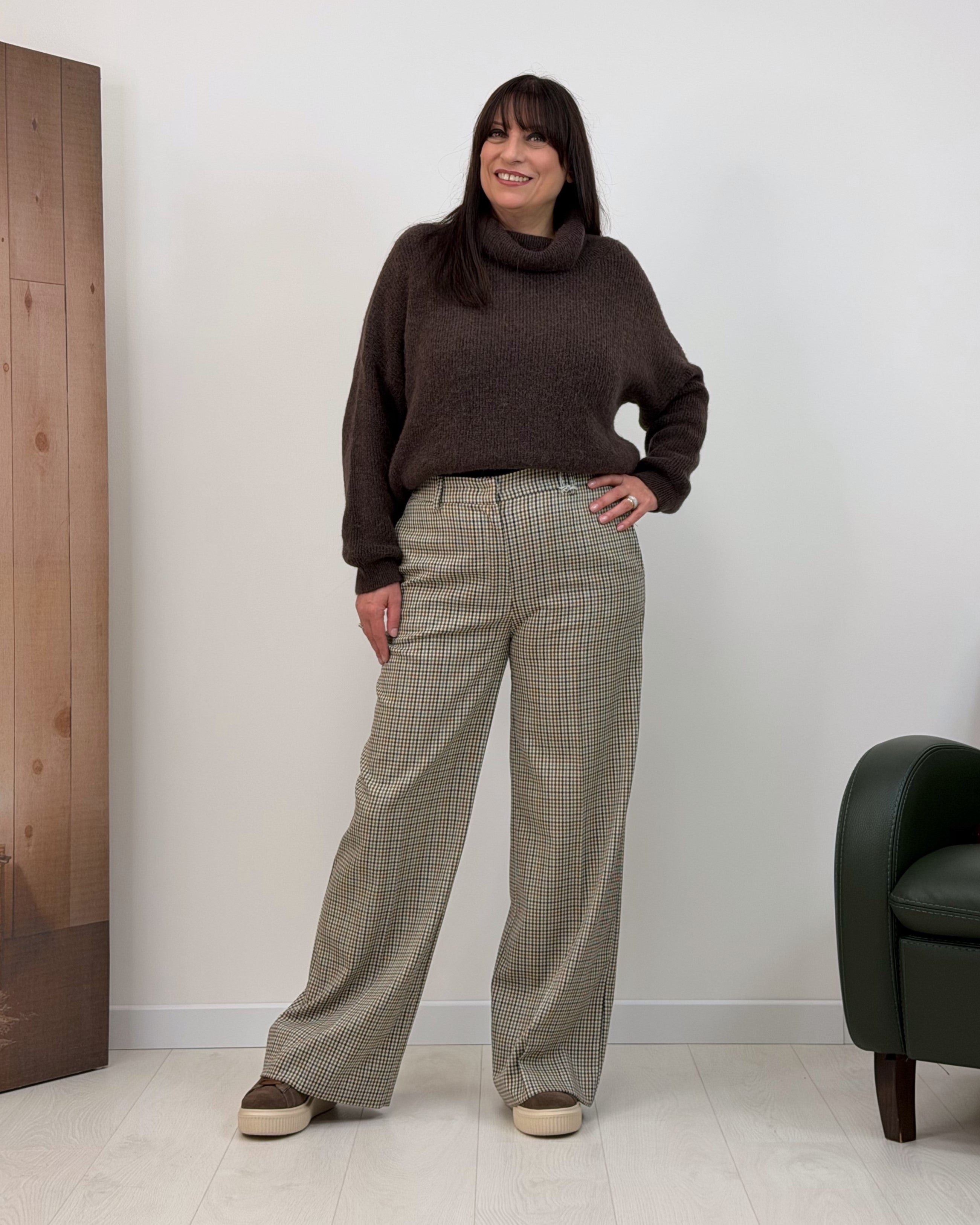 Pantalone palazzo quadretti vichy