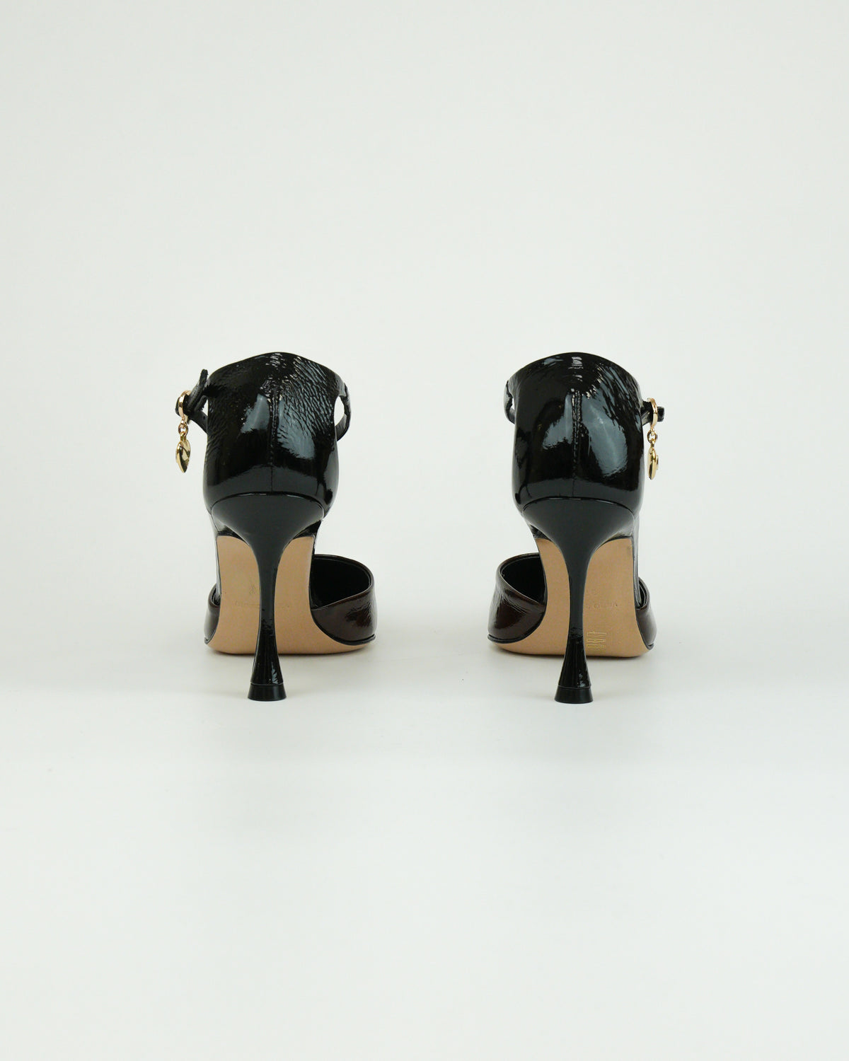 Décolleté in pelle con cinturino