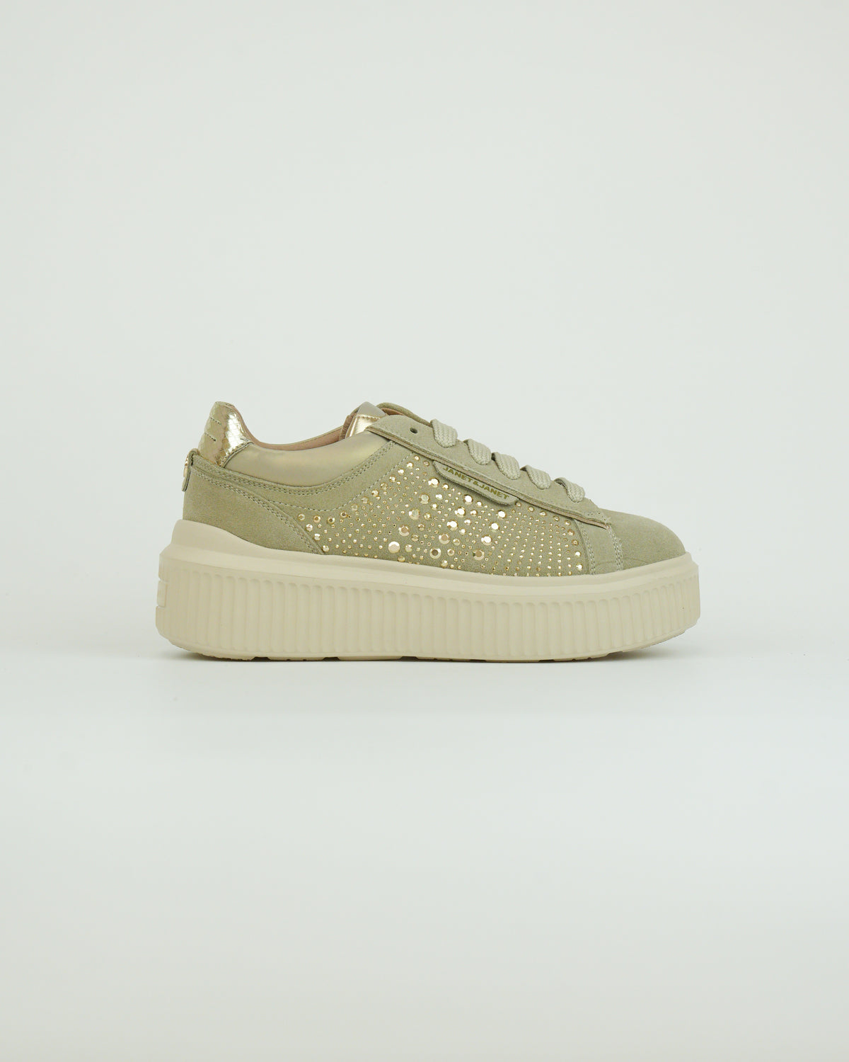 Sneaker in camoscio e strass