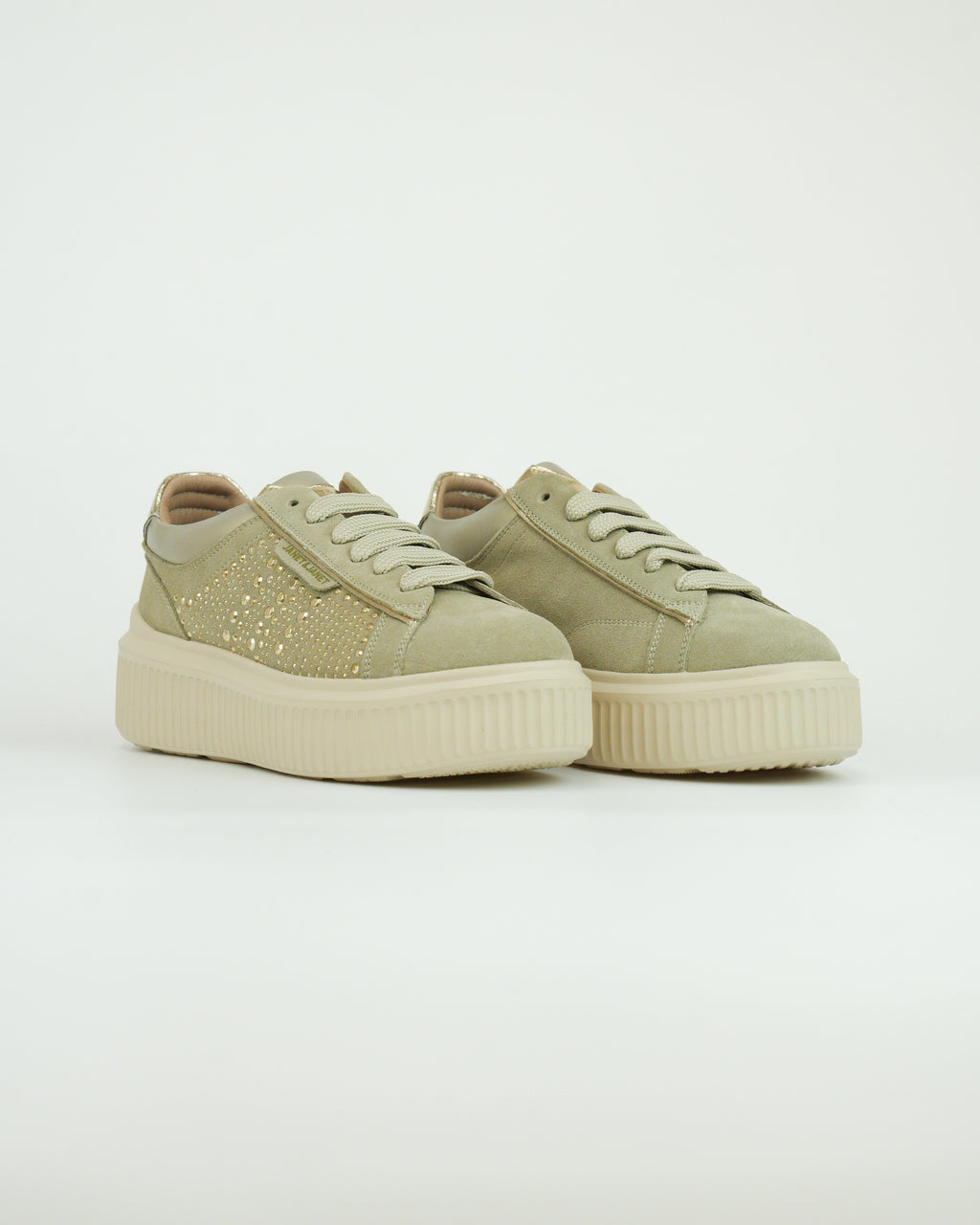 Sneaker in camoscio e strass