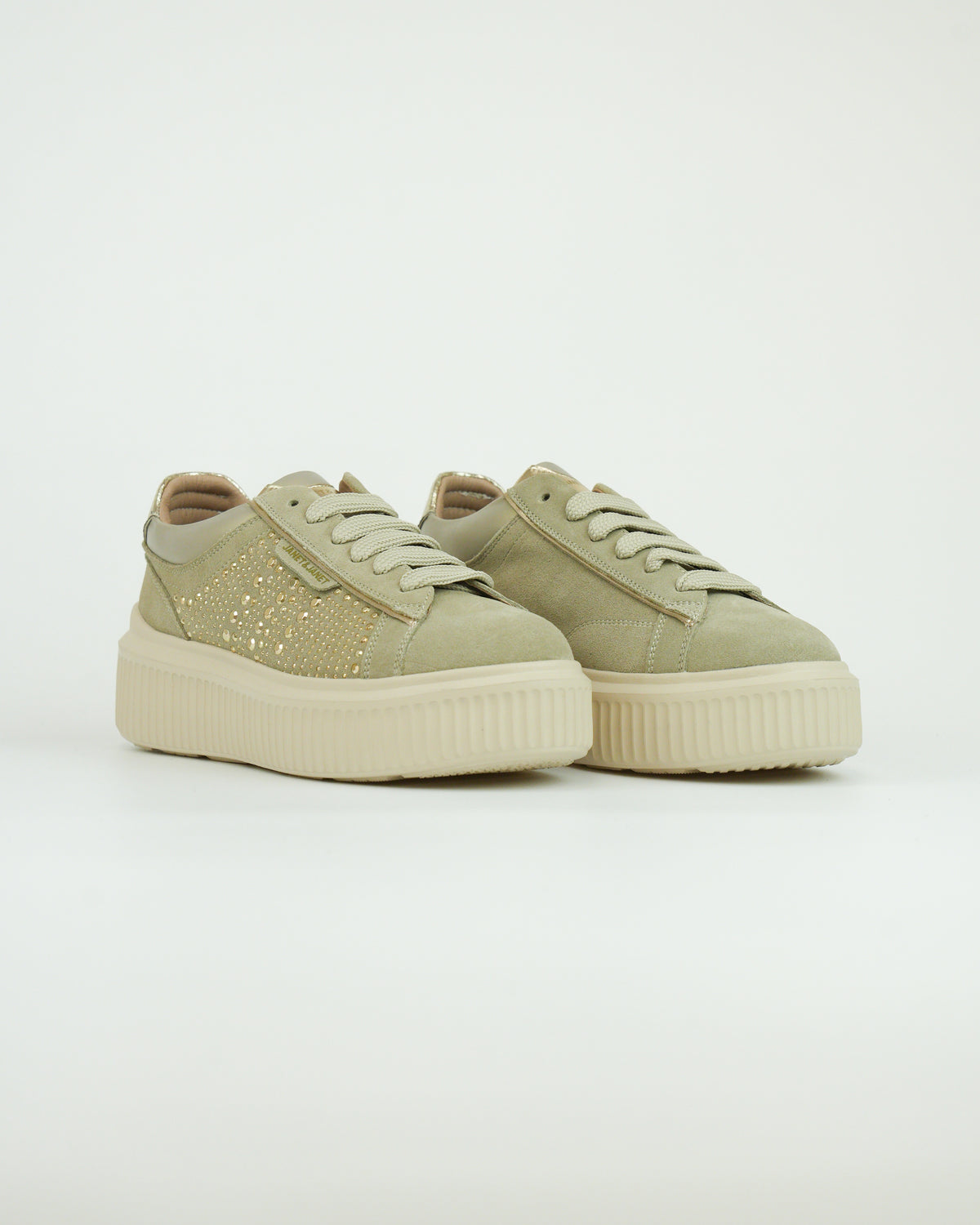 Sneaker in camoscio e strass