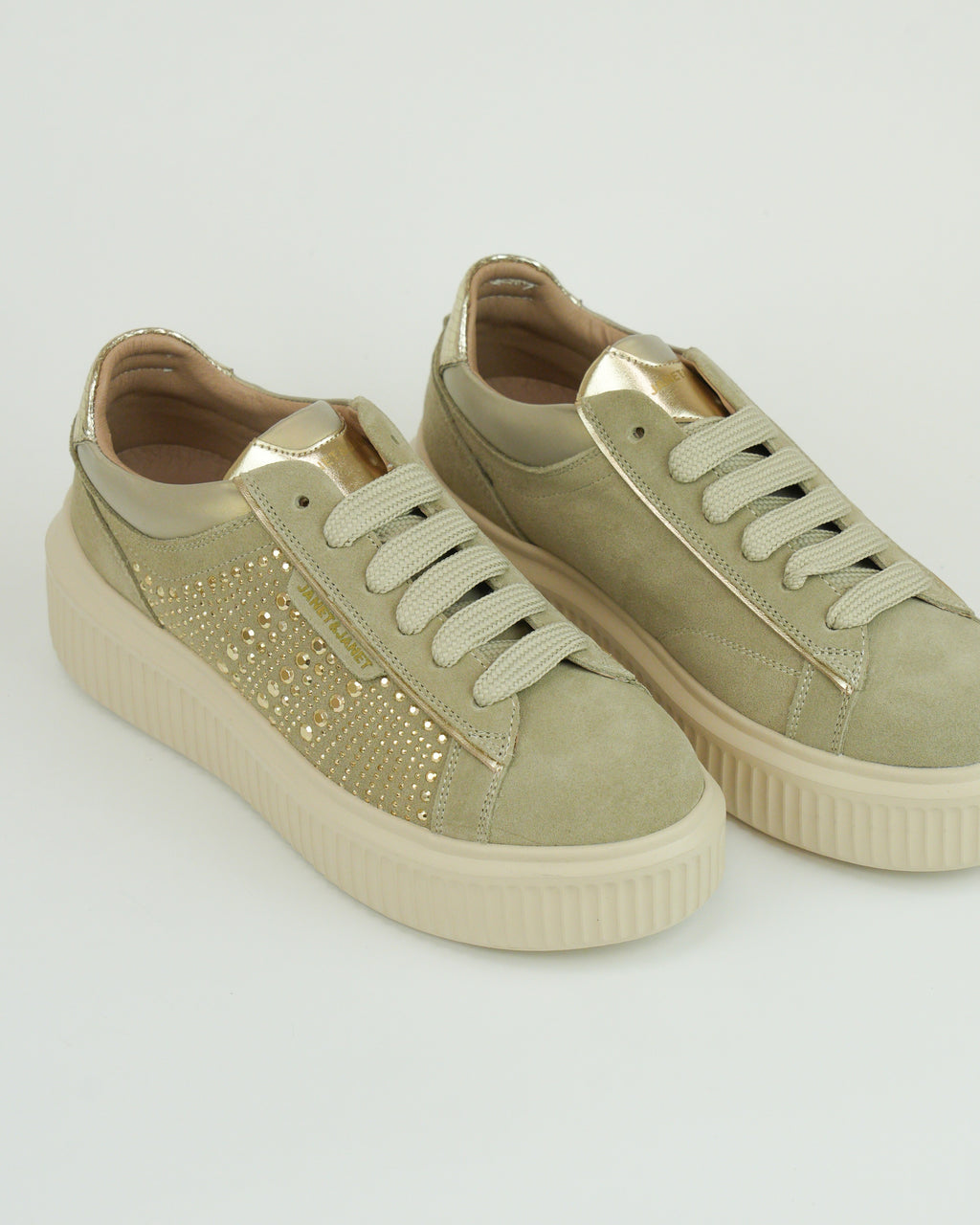 Sneaker in camoscio e strass