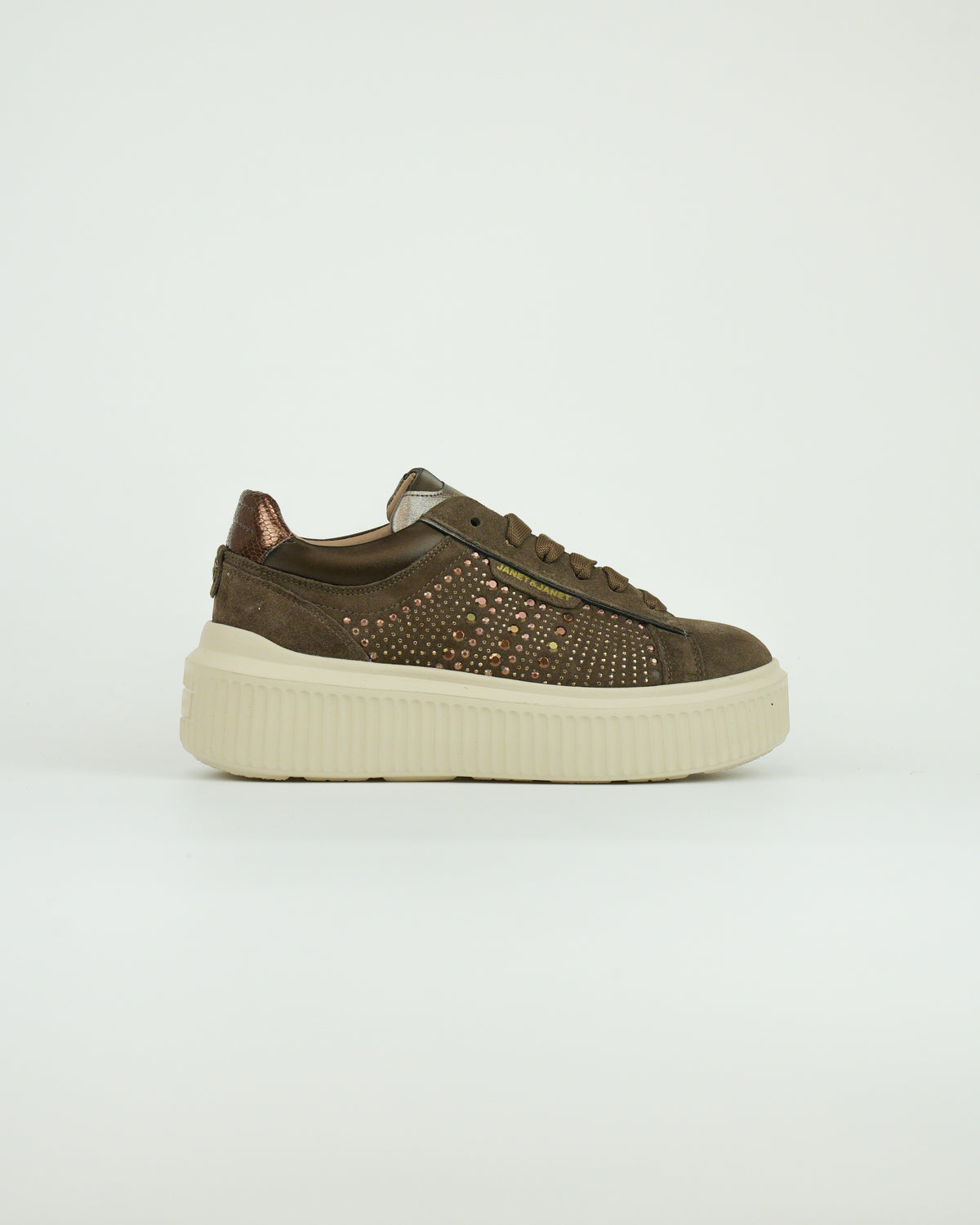 Sneaker in camoscio e strass