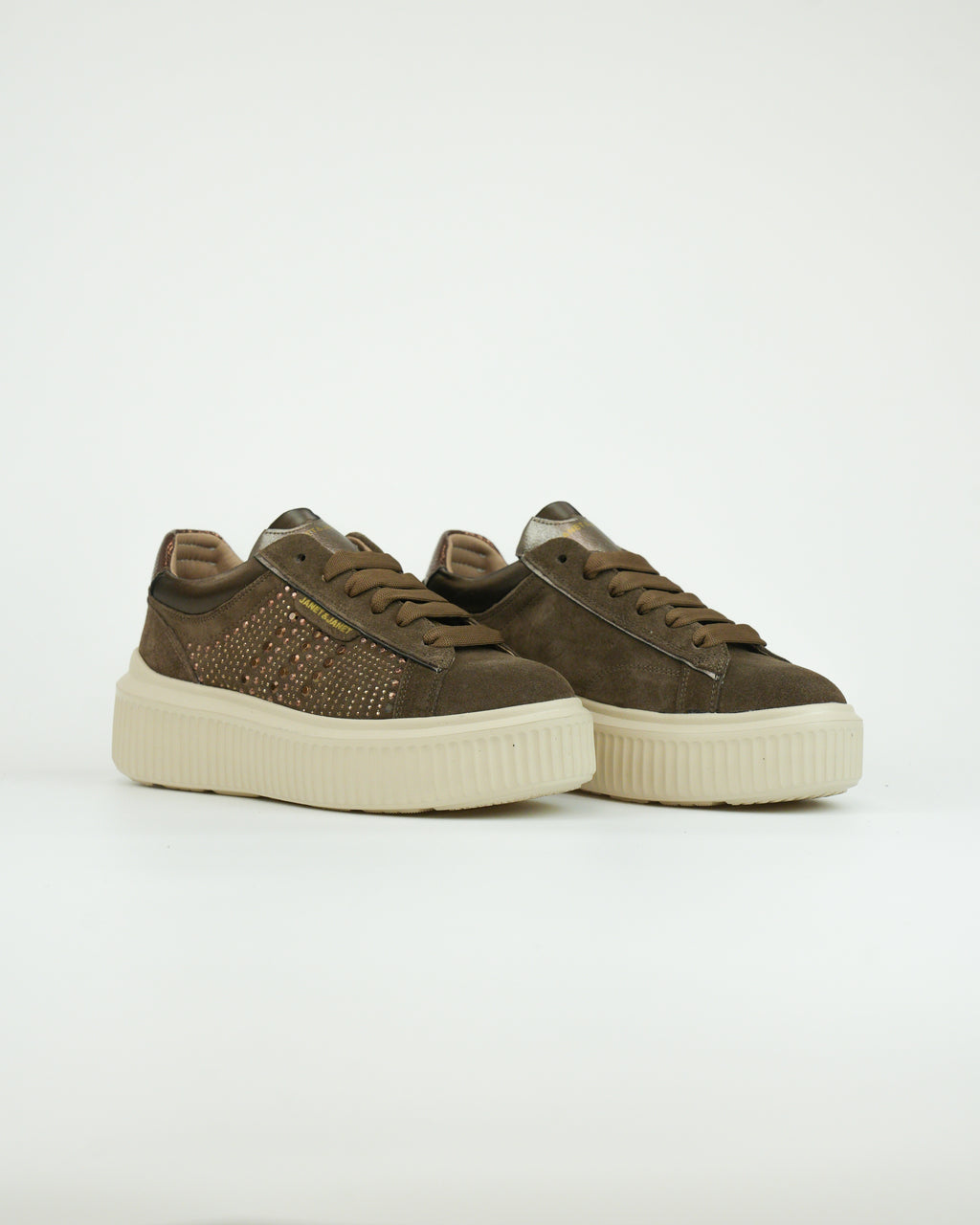 Sneaker in camoscio e strass