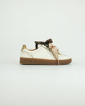 Sneaker con lacci in raso e dettagli animalier