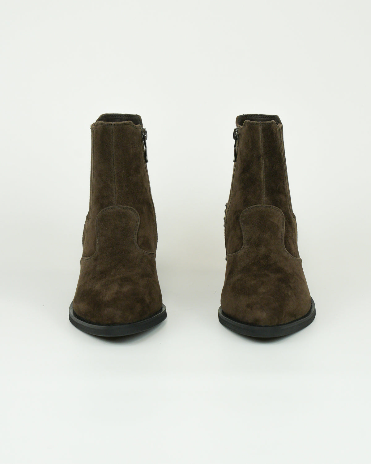 Stivaletto western in camoscio con borchie
