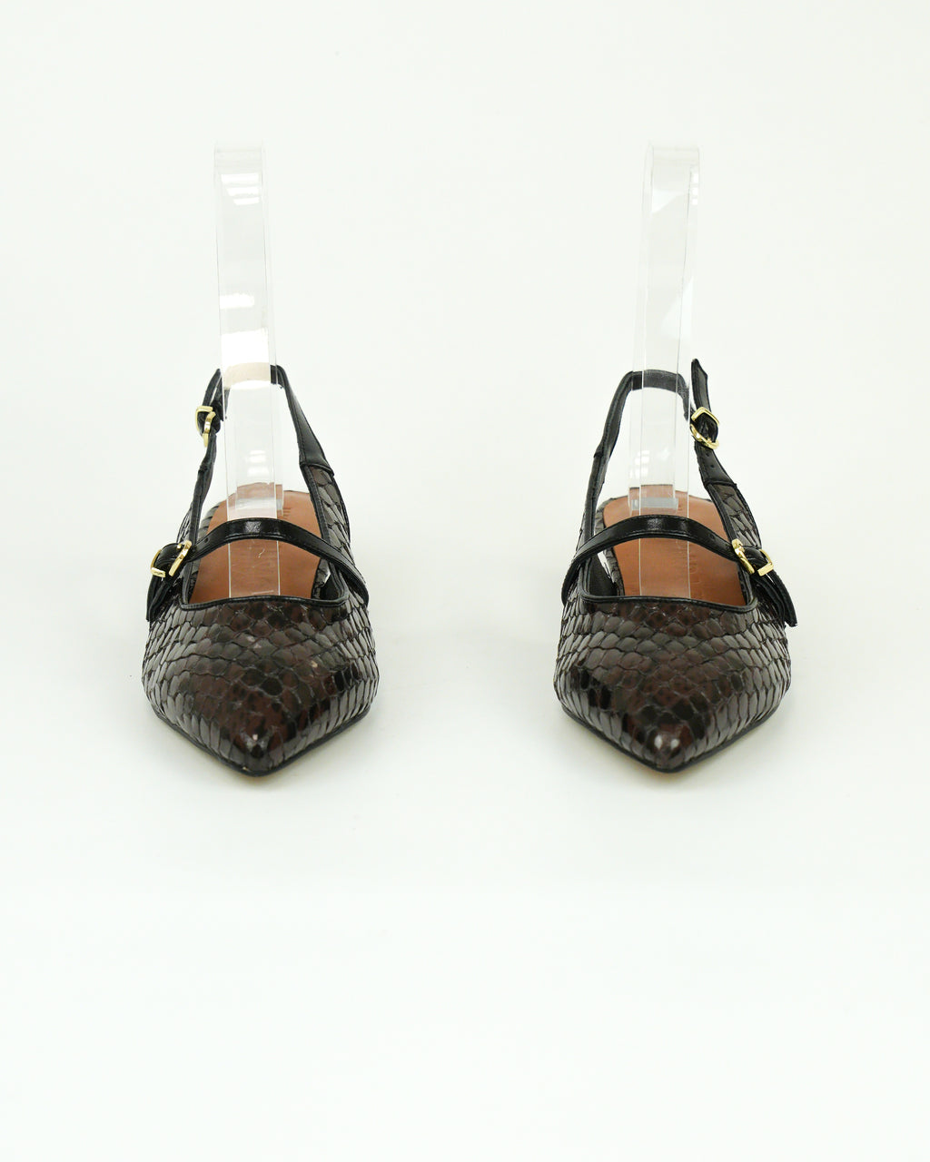 Slingback in pelle pitonata