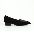 Mocassino in camoscio con strass