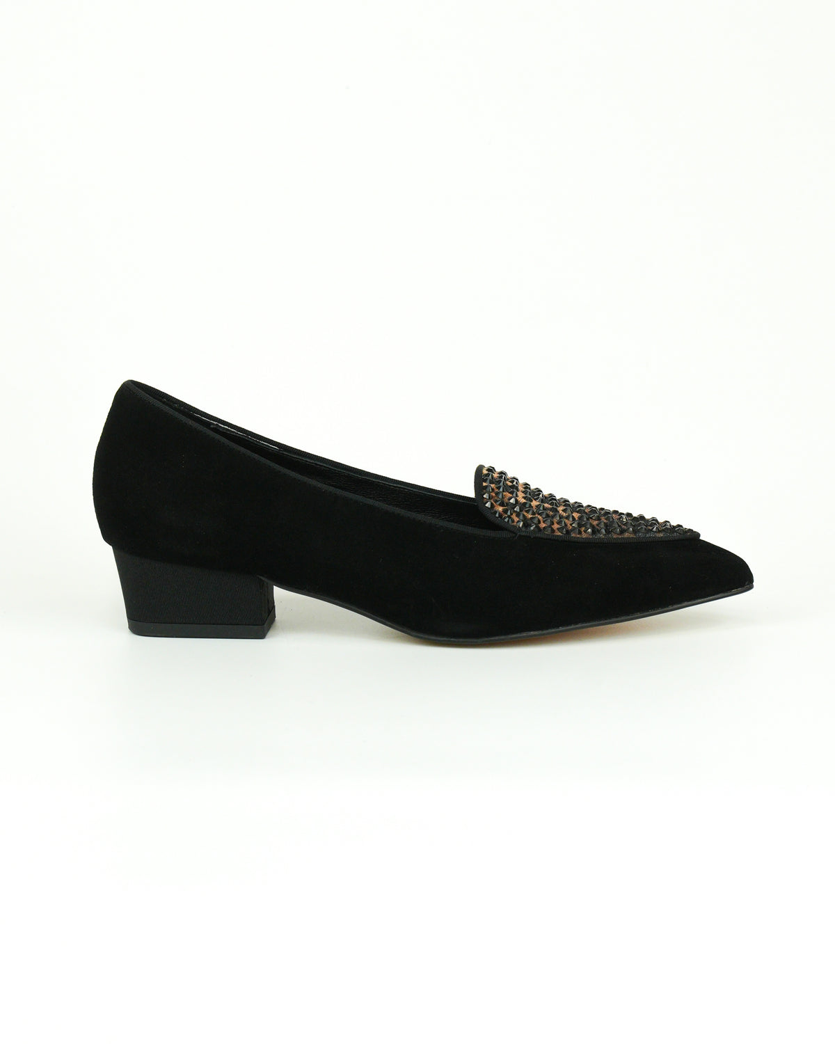 Mocassino in camoscio con strass