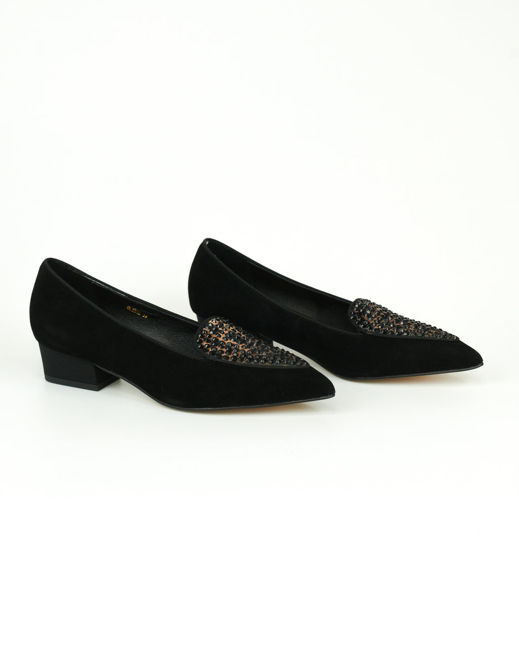 Mocassino in camoscio con strass