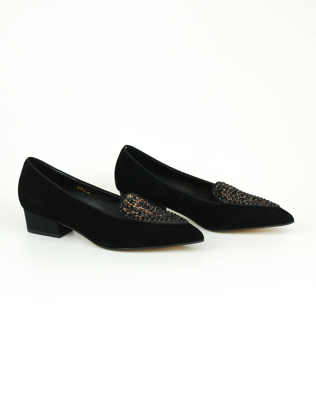 Mocassino in camoscio con strass