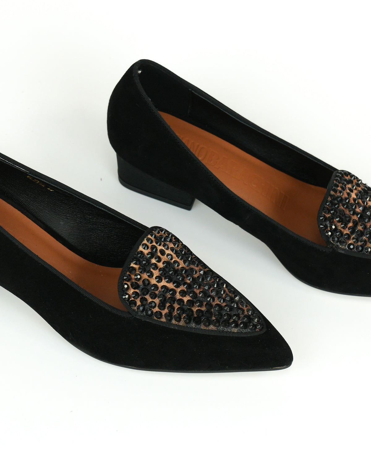 Mocassino in camoscio con strass