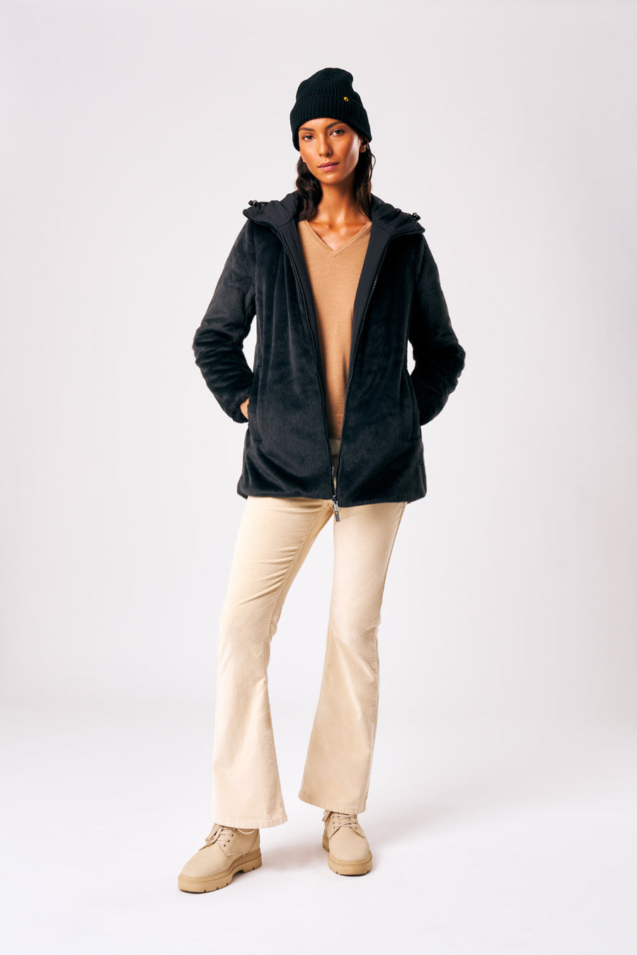 Cappotto reversibile in ecopelliccia Lucrezia