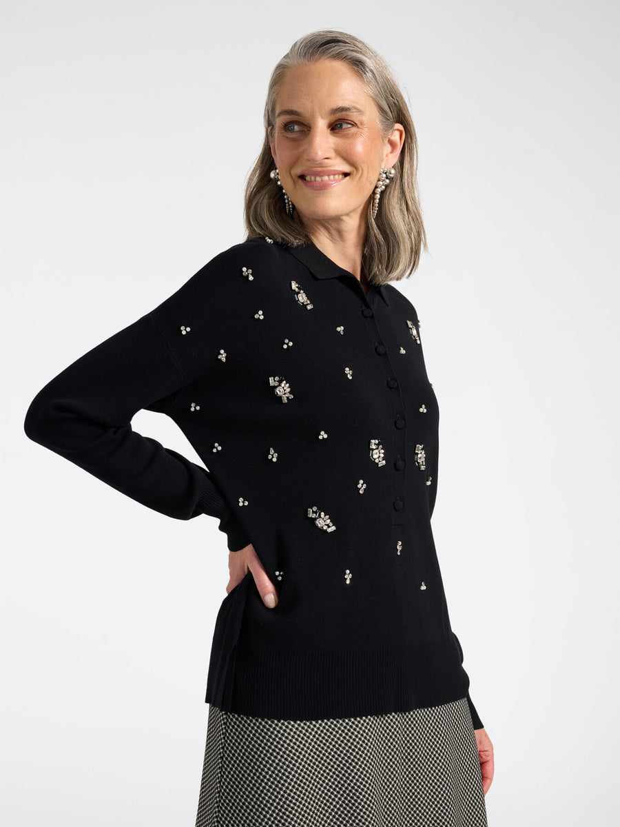 Maglia in viscosa con castoni