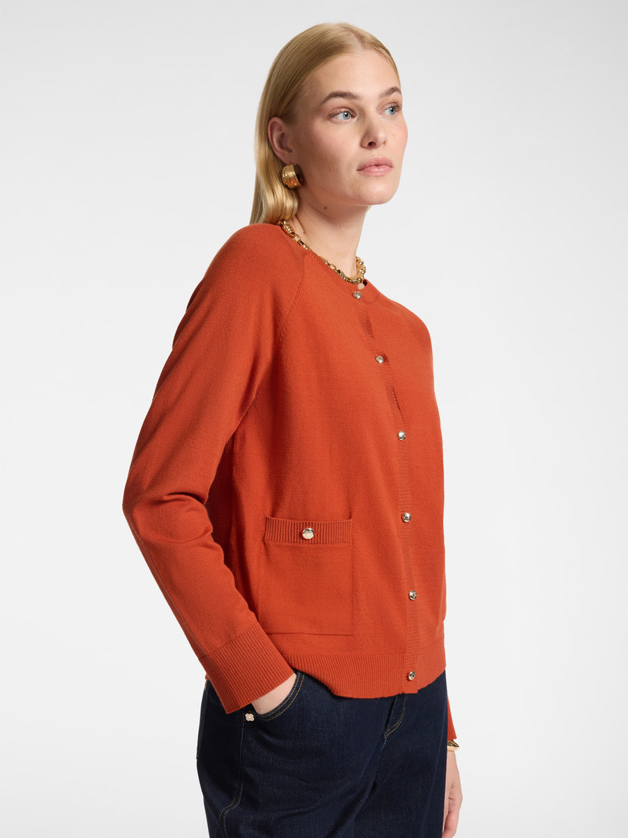 Cardigan in viscosa con tasche