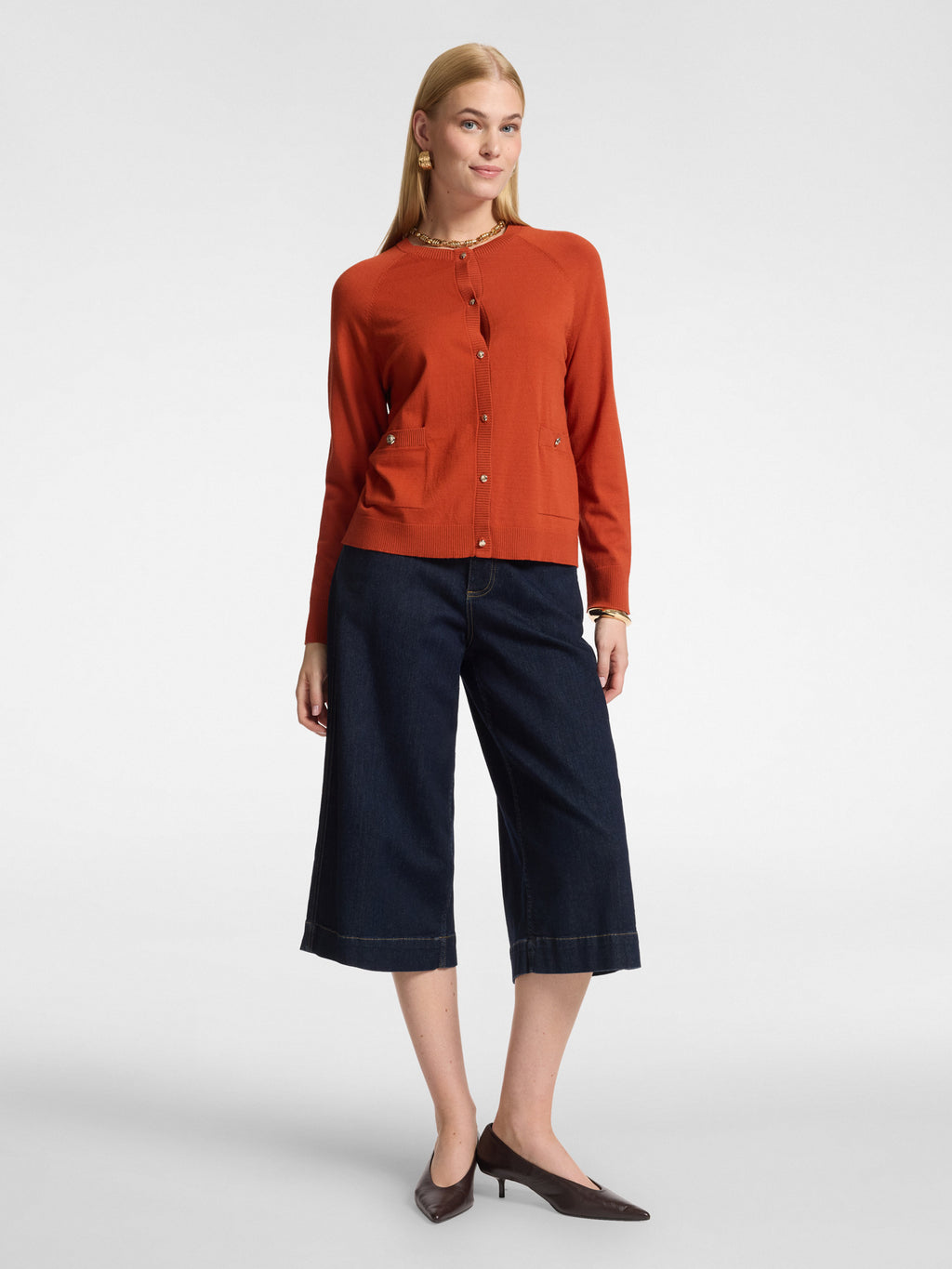 Cardigan in viscosa con tasche