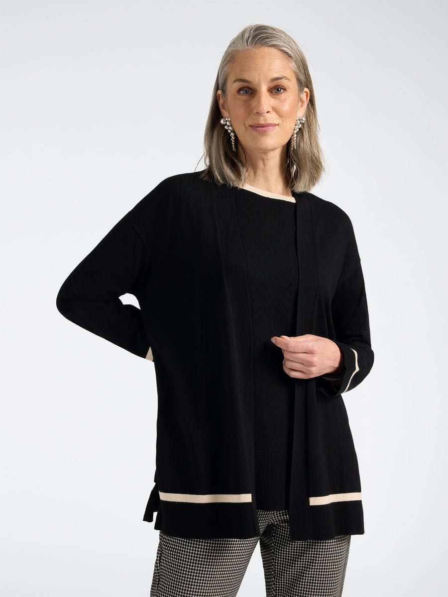 Cardigan in viscosa aperto