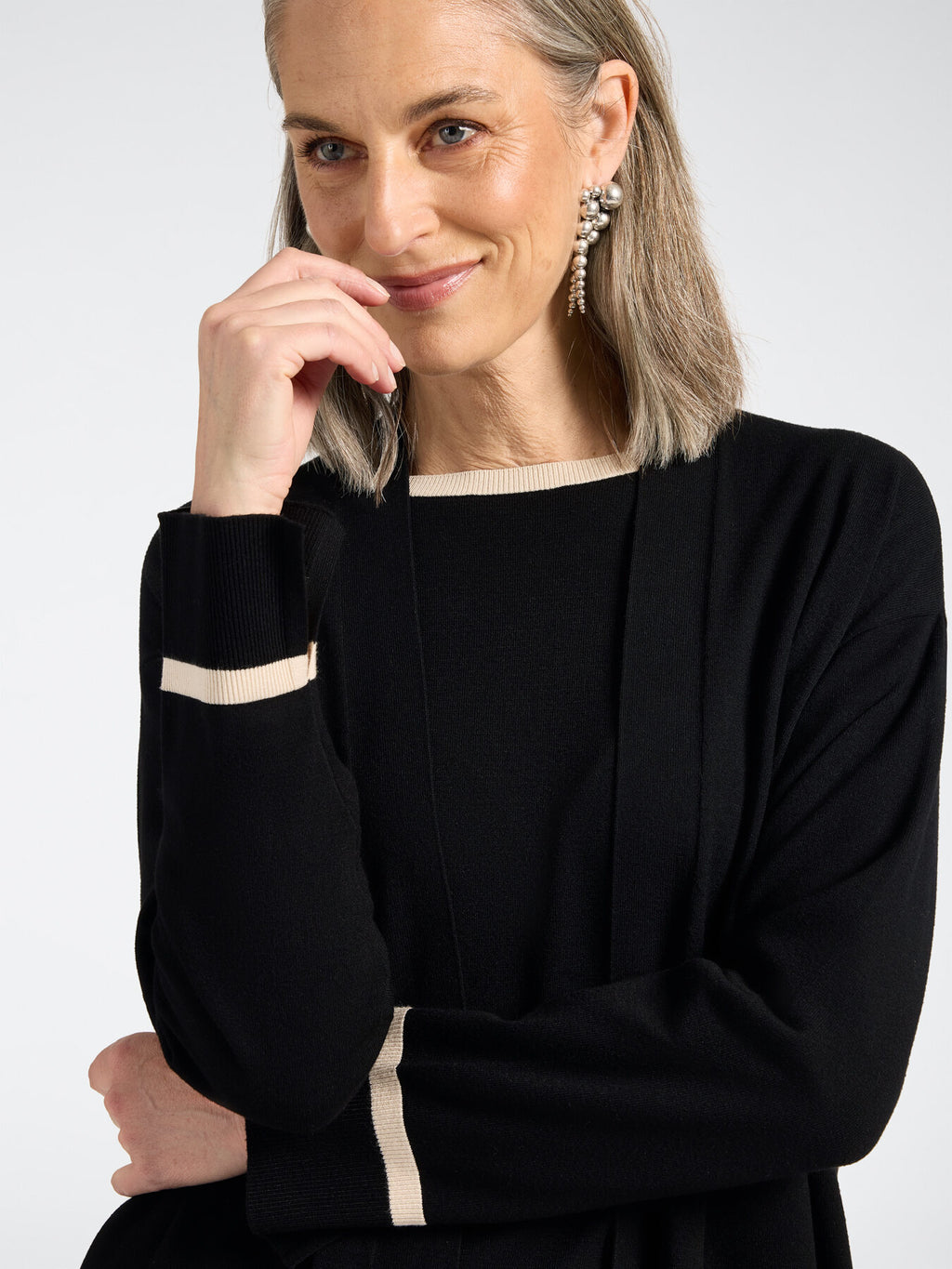Cardigan in viscosa aperto