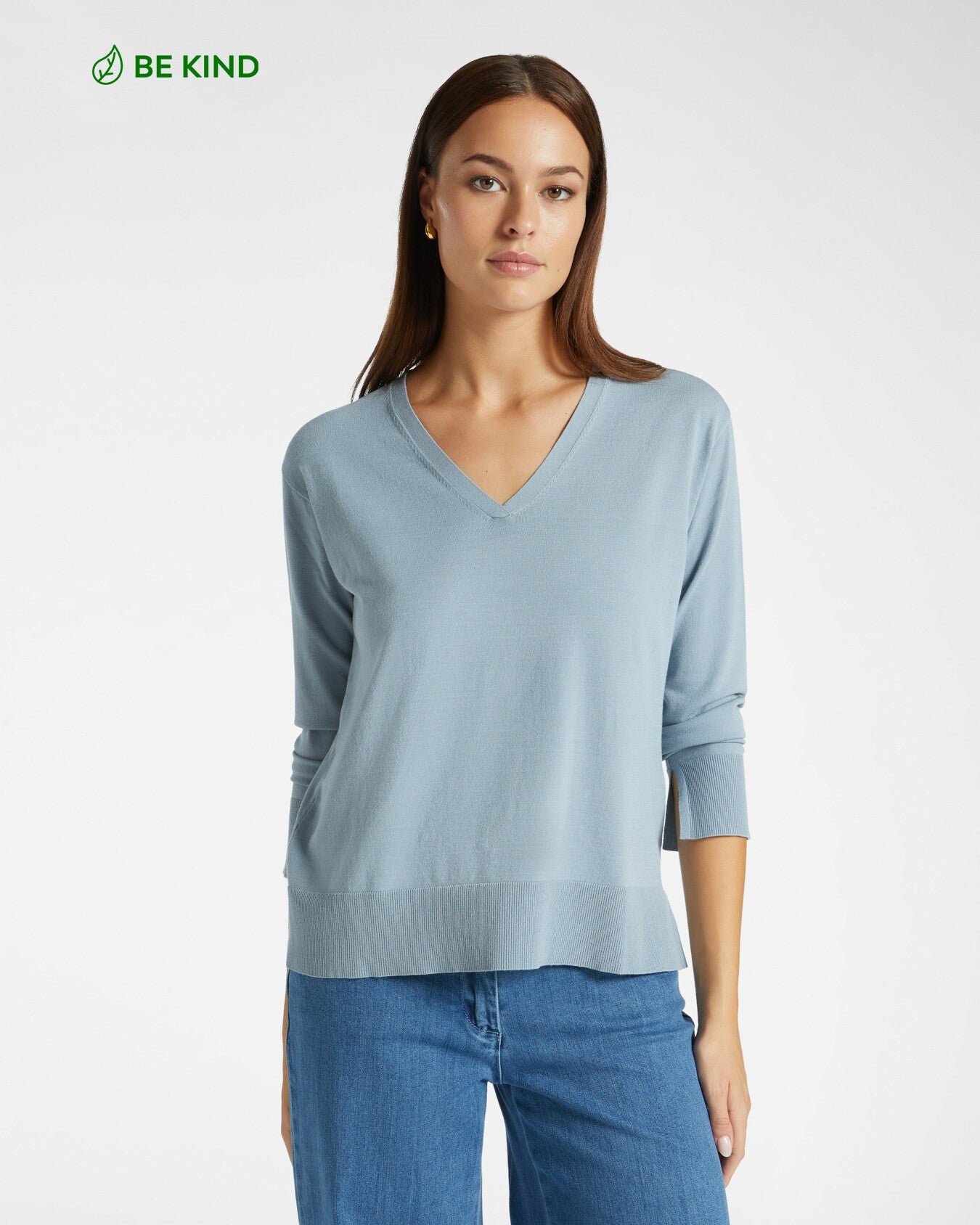 Maglia V neck in viscosa