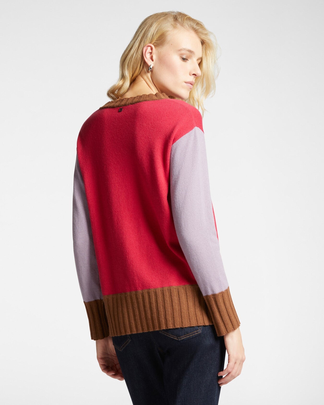 Maglia colour block in lana