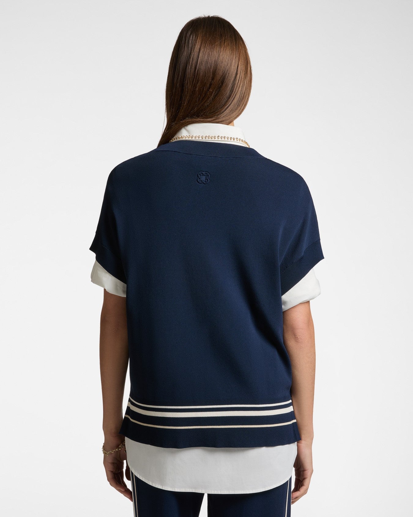 Maglia maniche corte con bordo a righe
