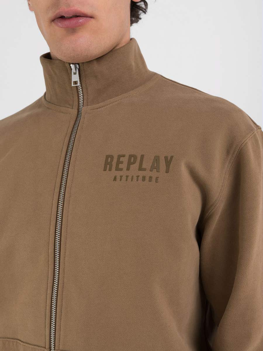 Felpa full-zip a collo alto