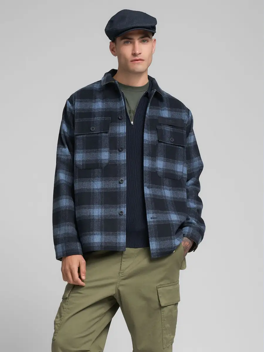 Giacca camicia fantasia check