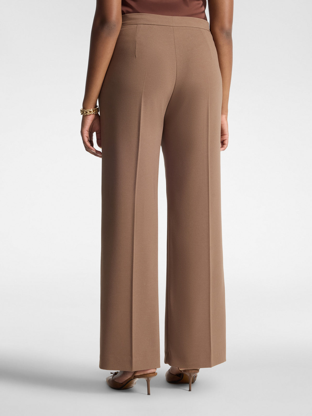 Pantaloni palazzo in crêpe misto cotone