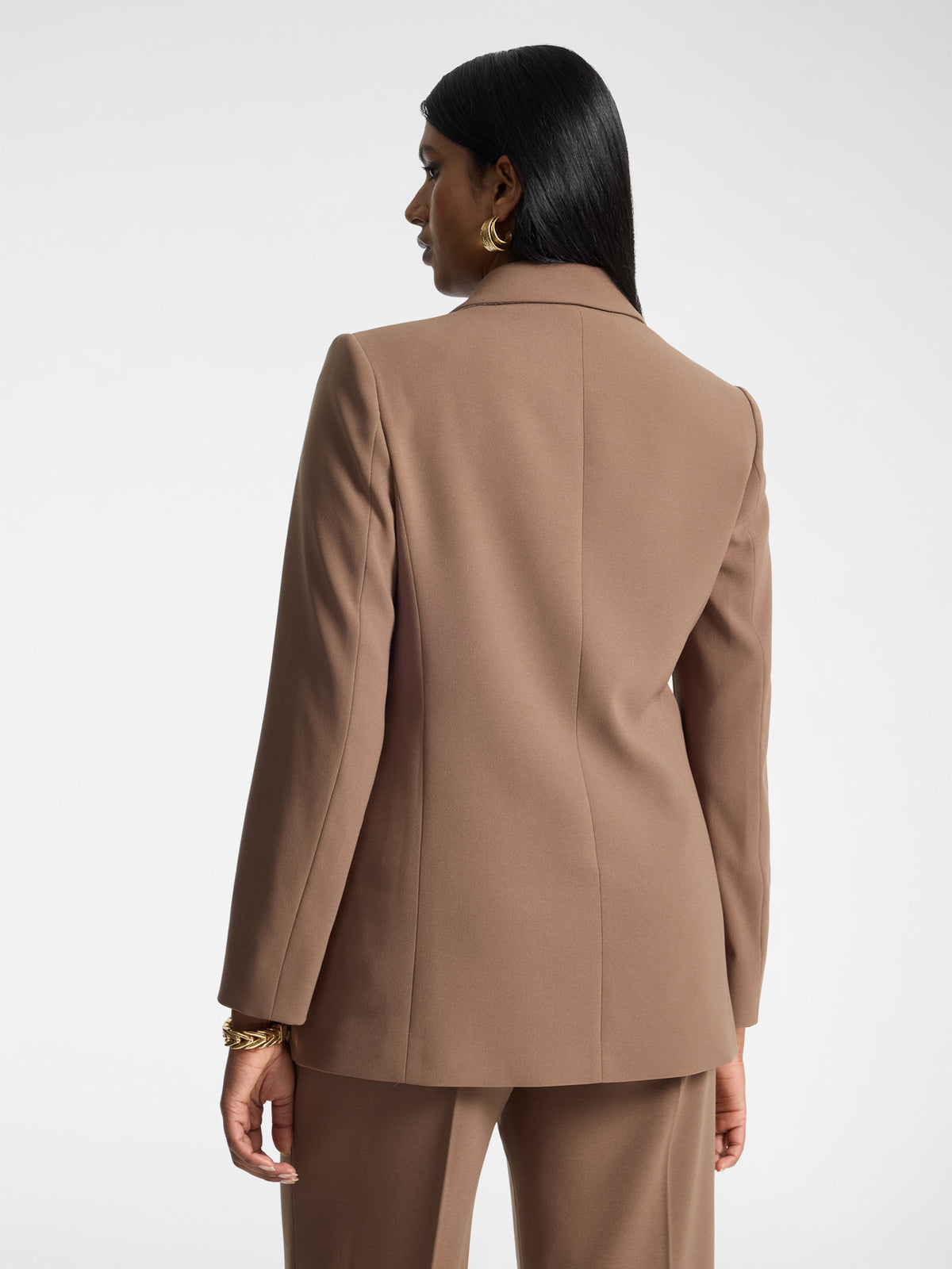 Blazer in crêpe con bottone Monogram