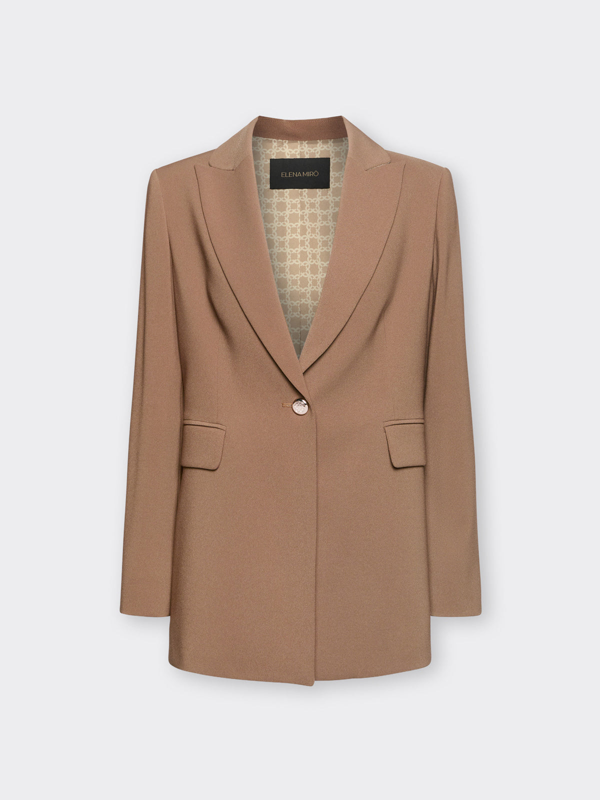 Blazer in crêpe con bottone Monogram