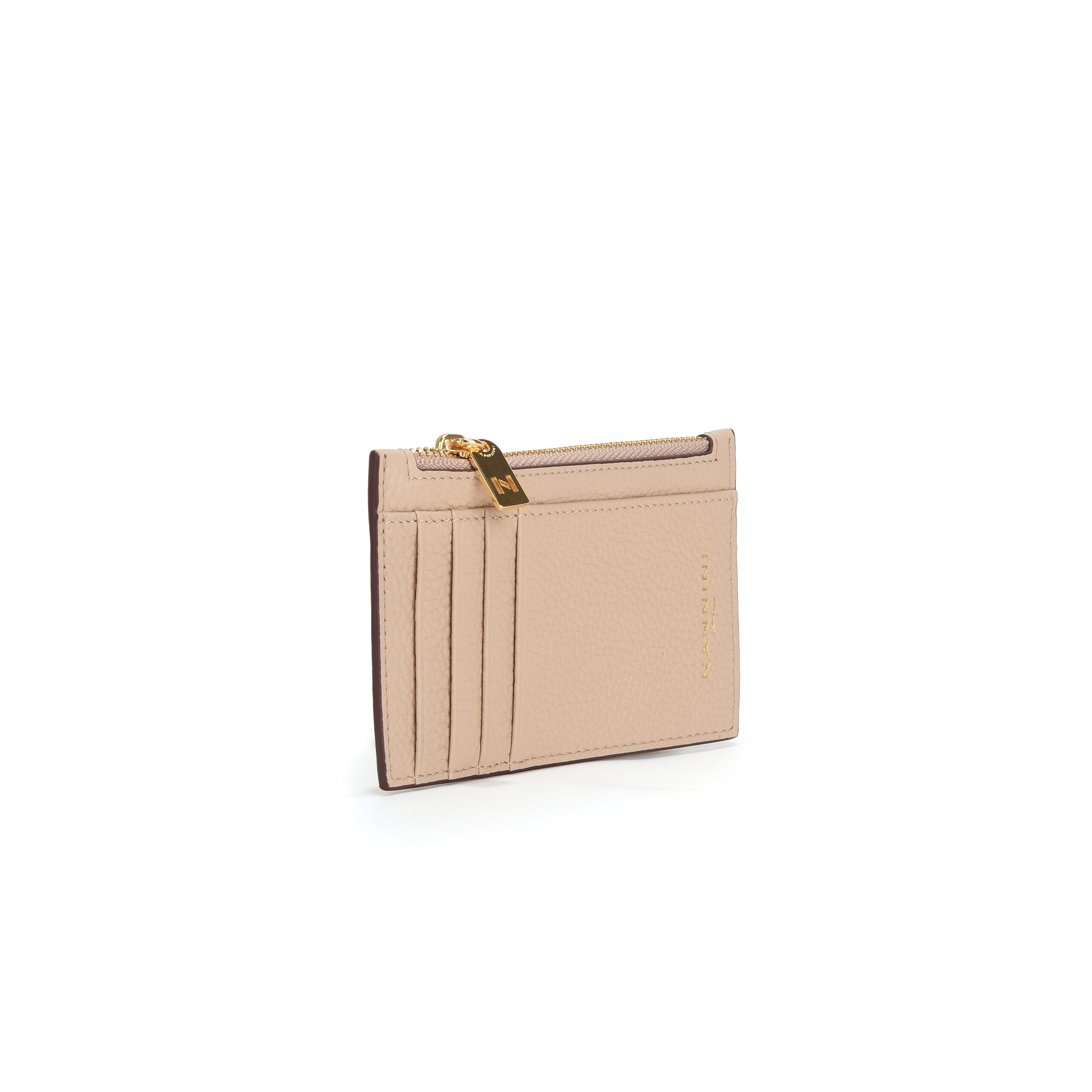 Portacarte con zip in pelle Wallis-X