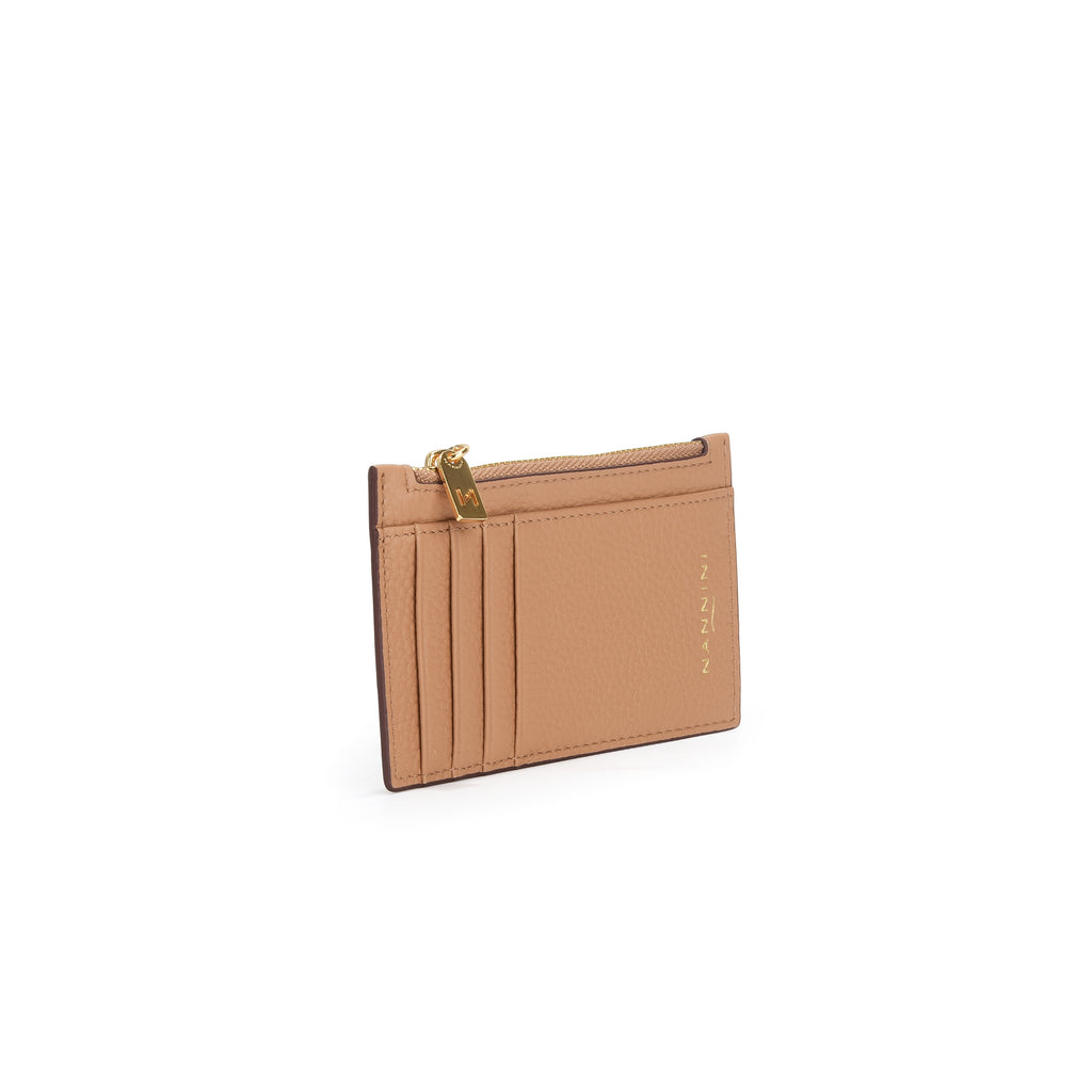 Portacarte con zip in pelle Wallis-X
