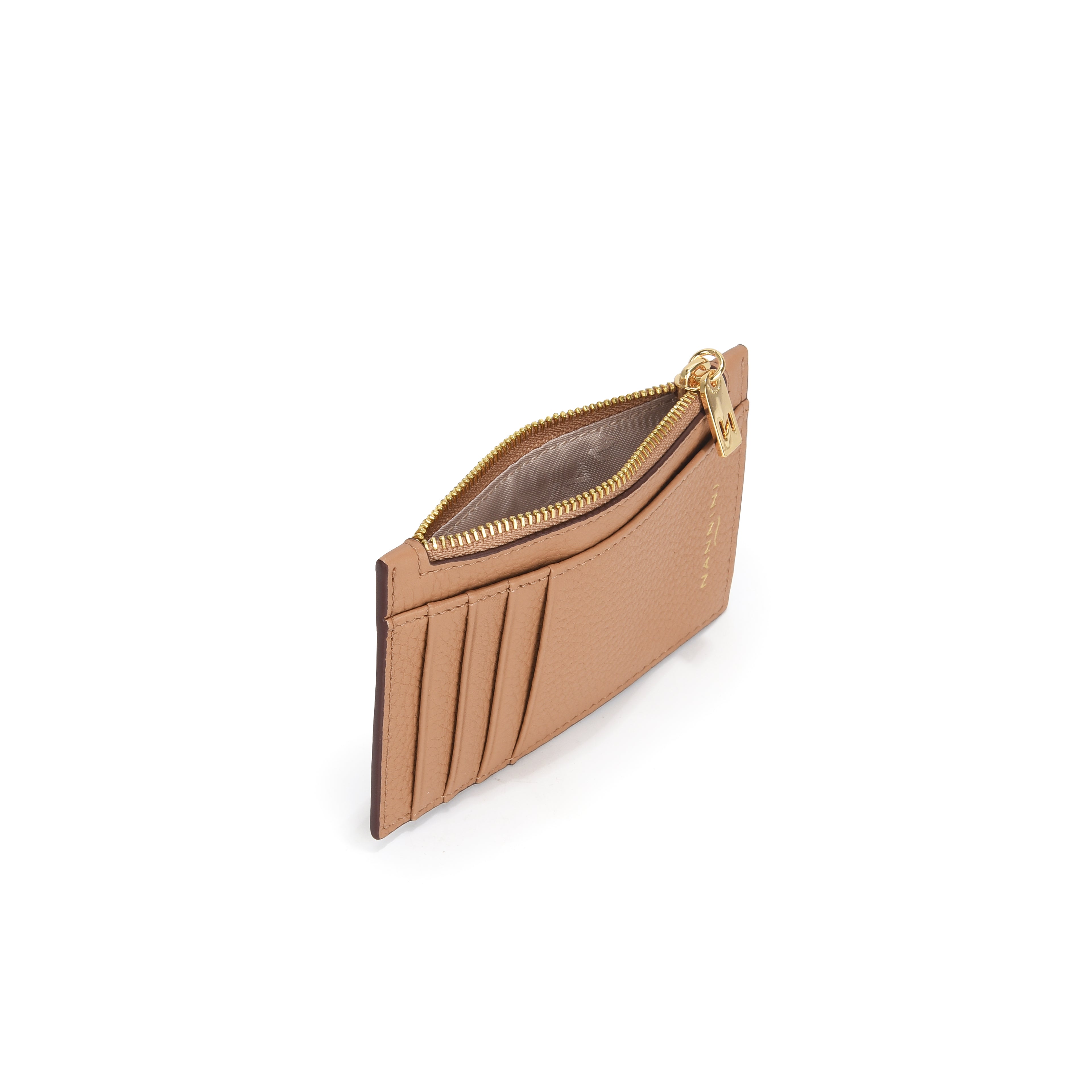 Portacarte con zip in pelle Wallis-X