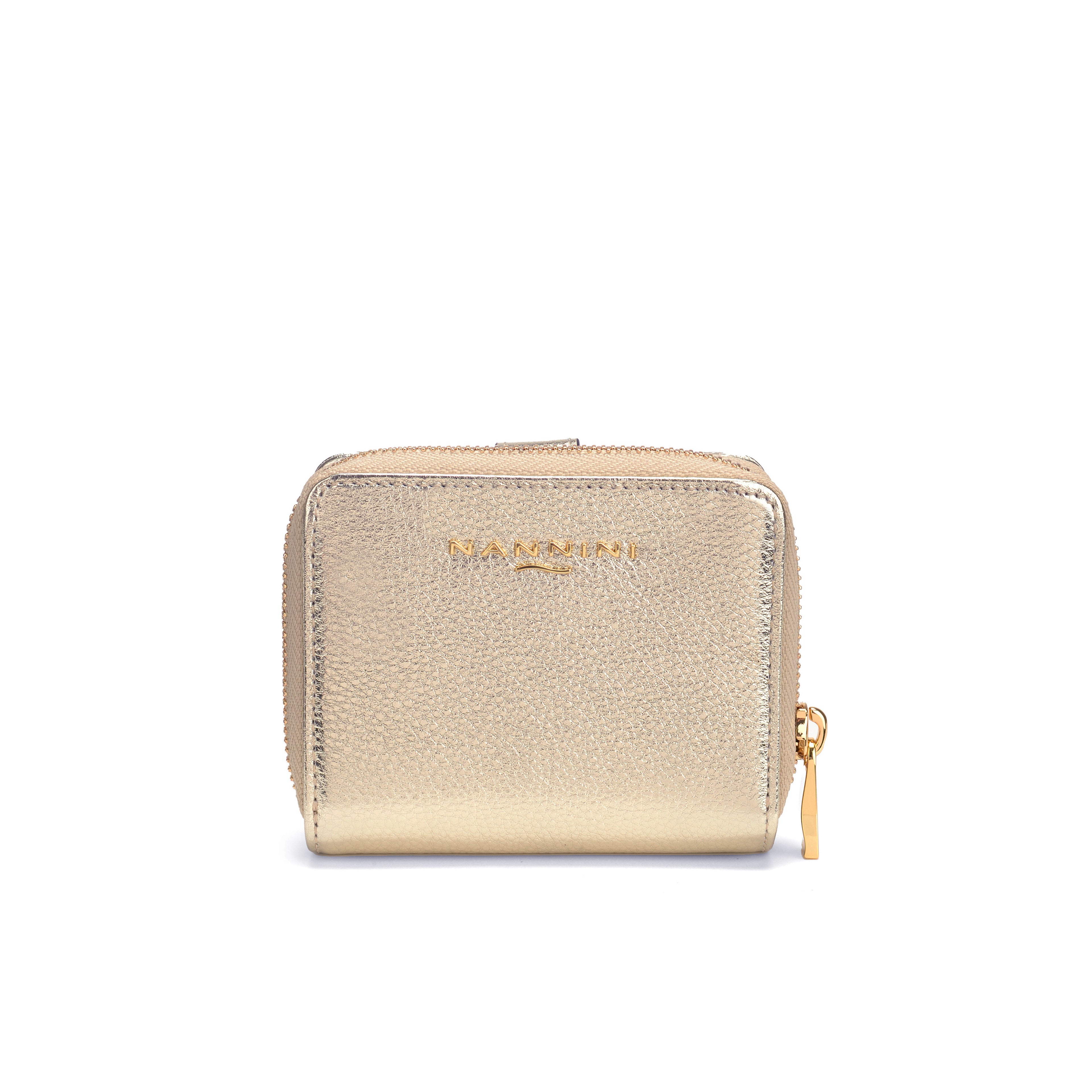 Portafogli in pelle piccolo con clip e zip Wallis
