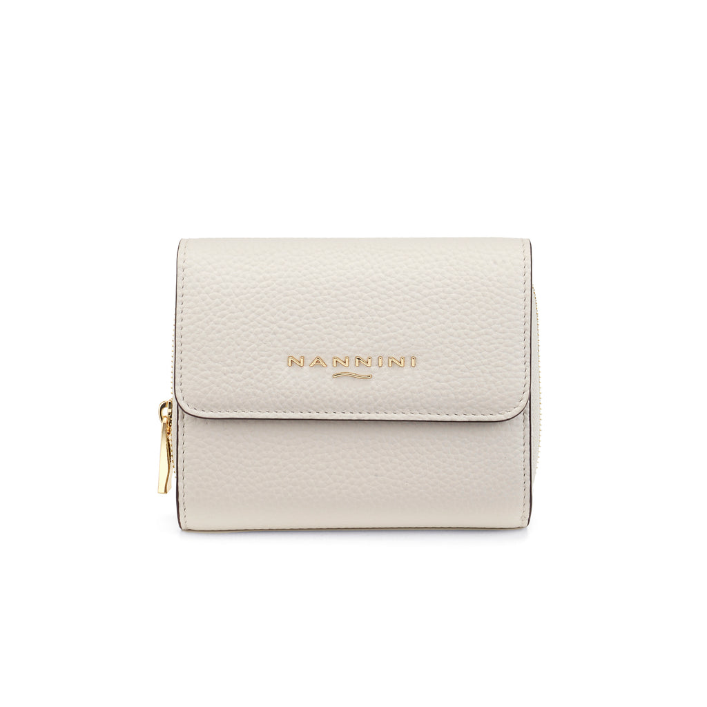 Portafogli in pelle medio con clip e zip Wallis