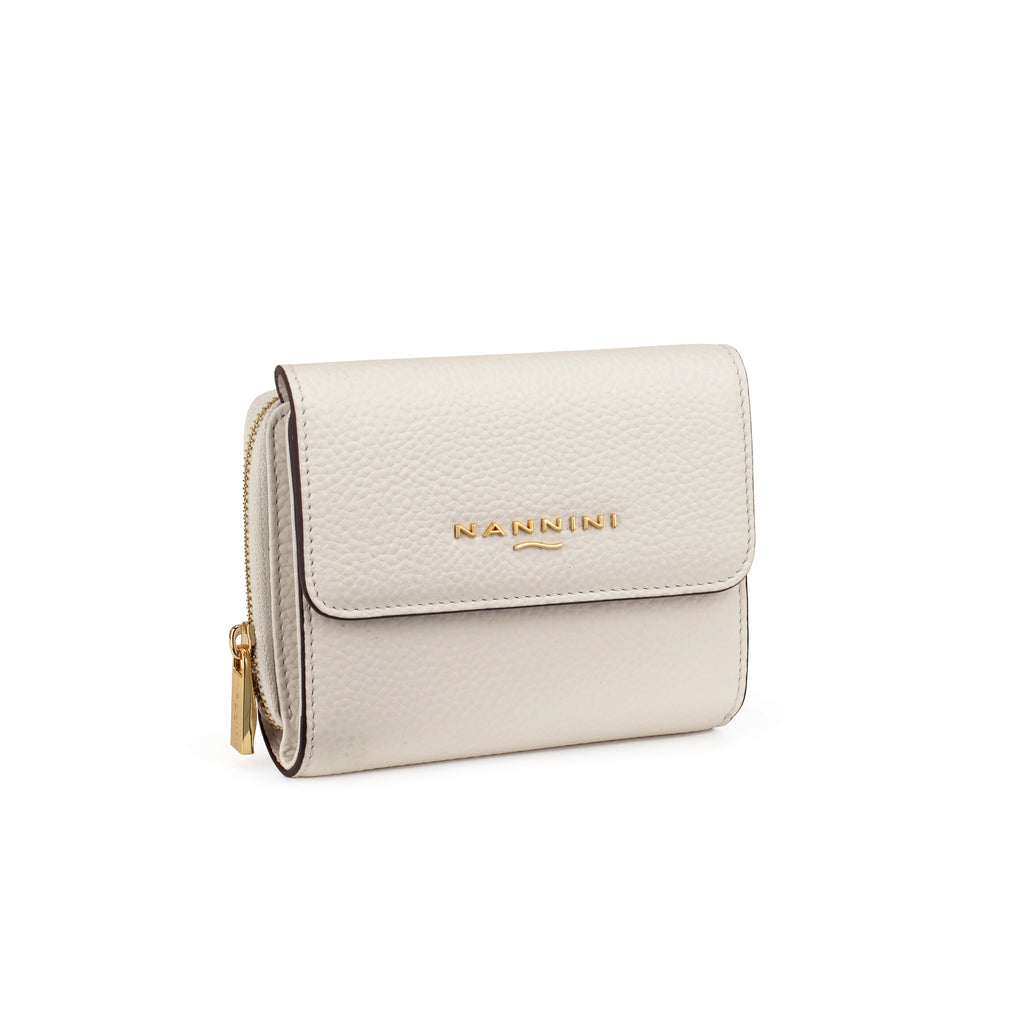 Portafogli in pelle medio con clip e zip Wallis