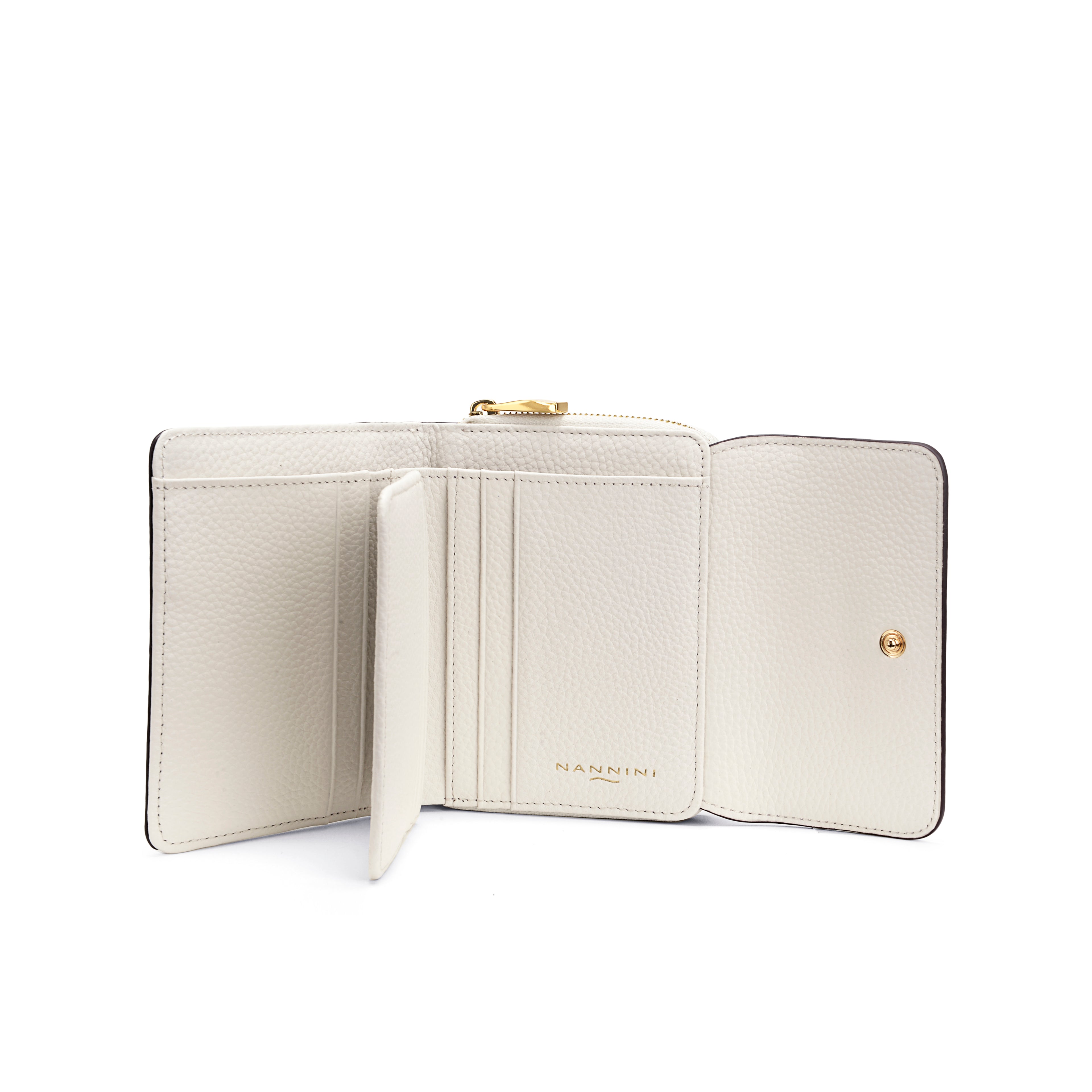 Portafogli in pelle medio con clip e zip Wallis