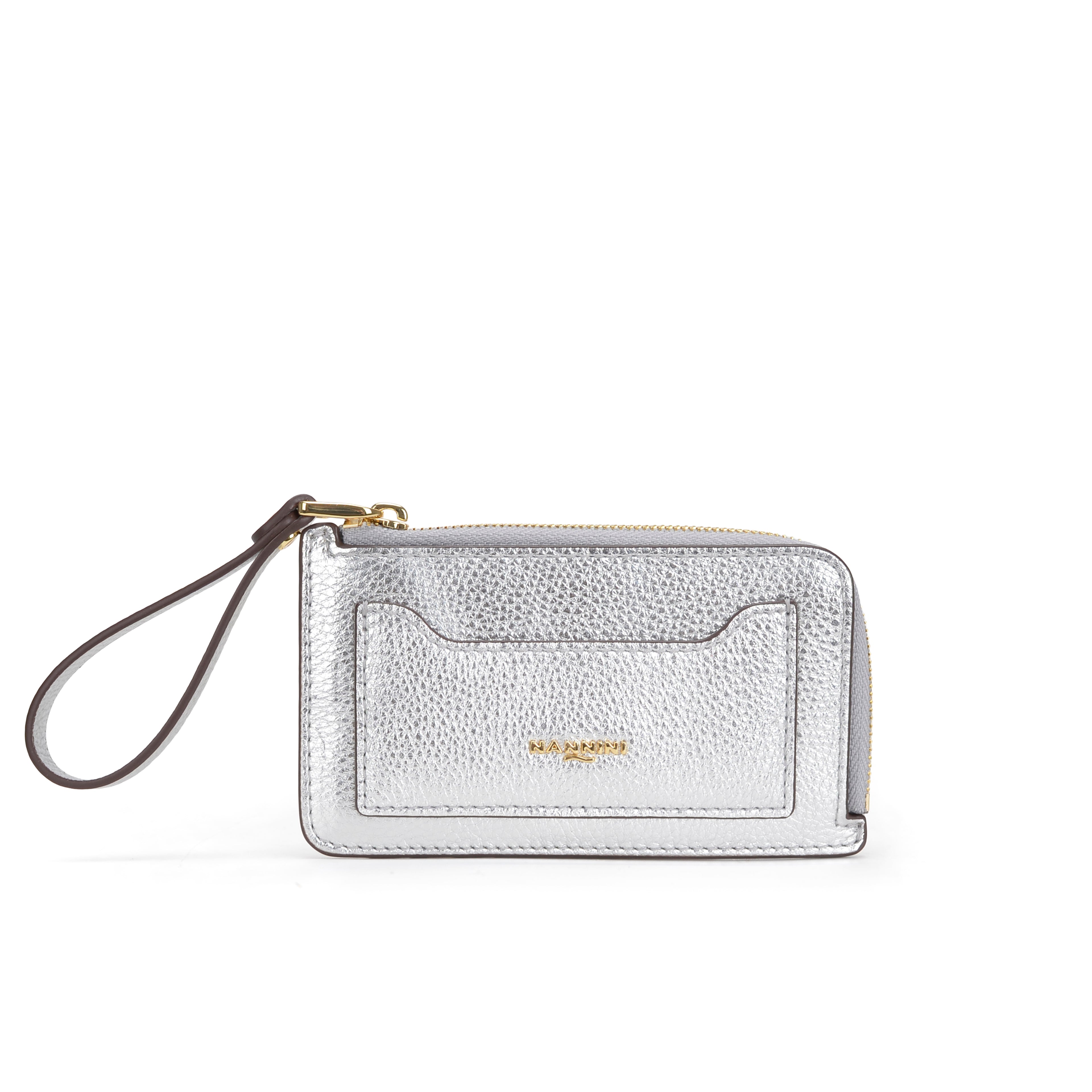 Portacarte con zip in pelle Wallis-X