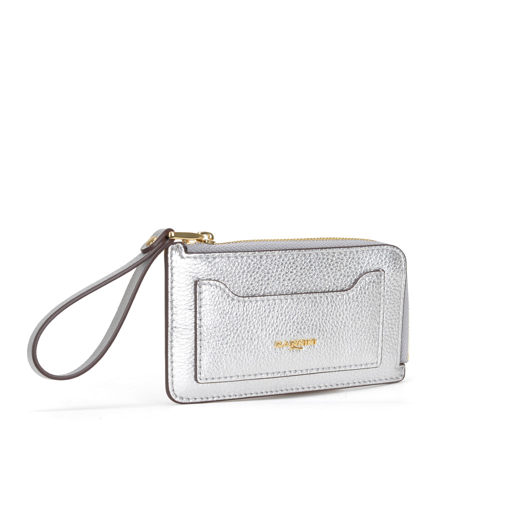 Portacarte con zip in pelle Wallis-X