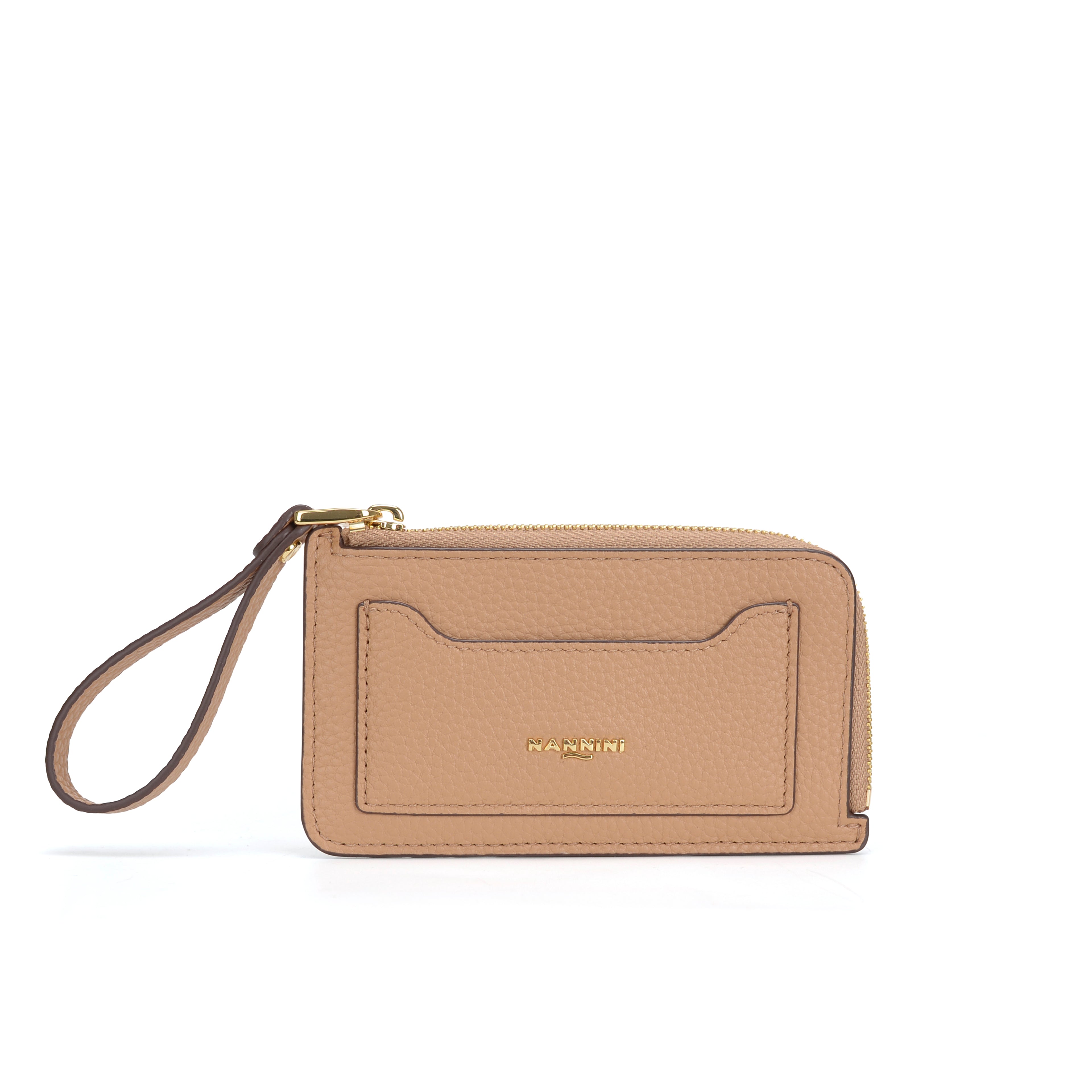 Portacarte con zip in pelle Wallis-X