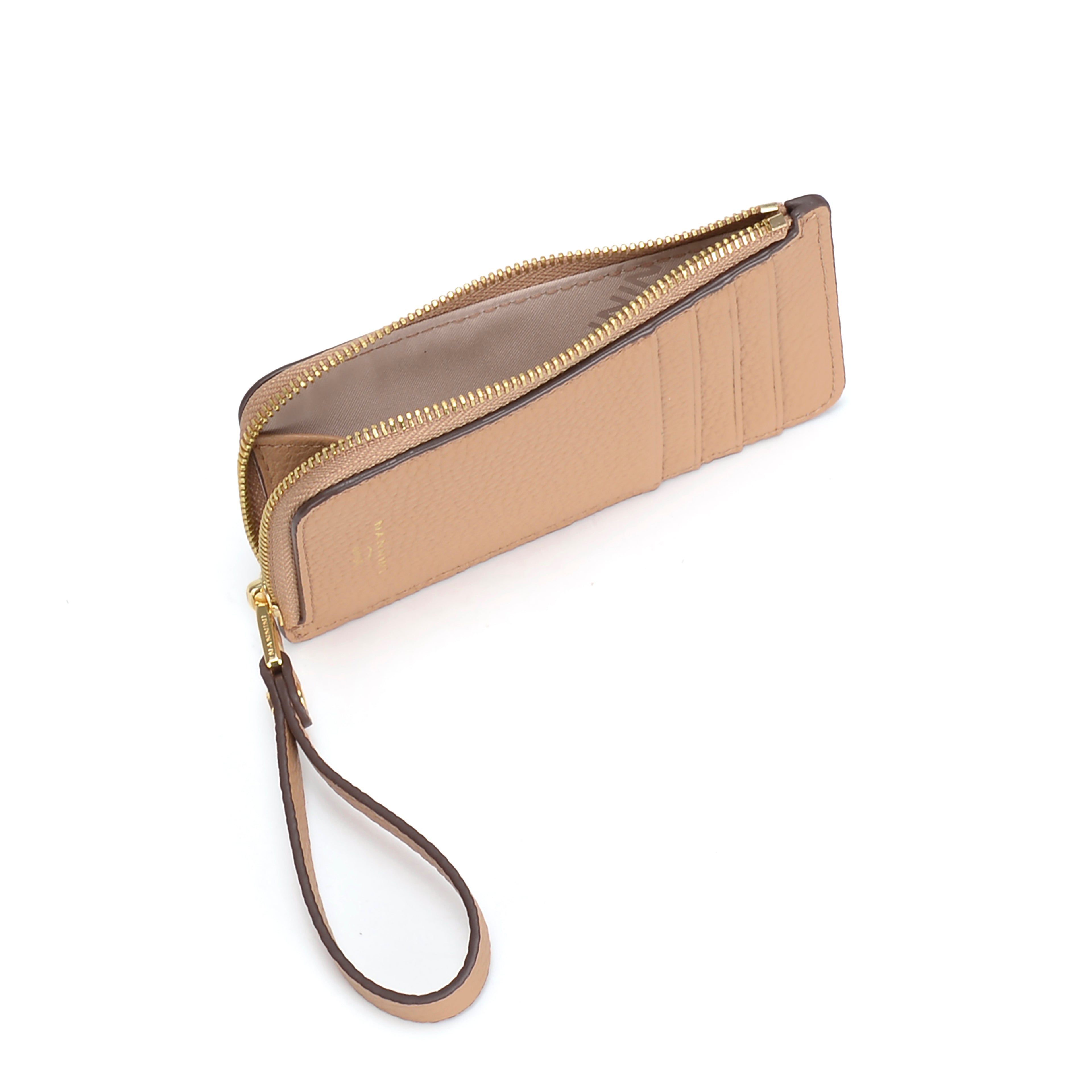 Portacarte con zip in pelle Wallis-X