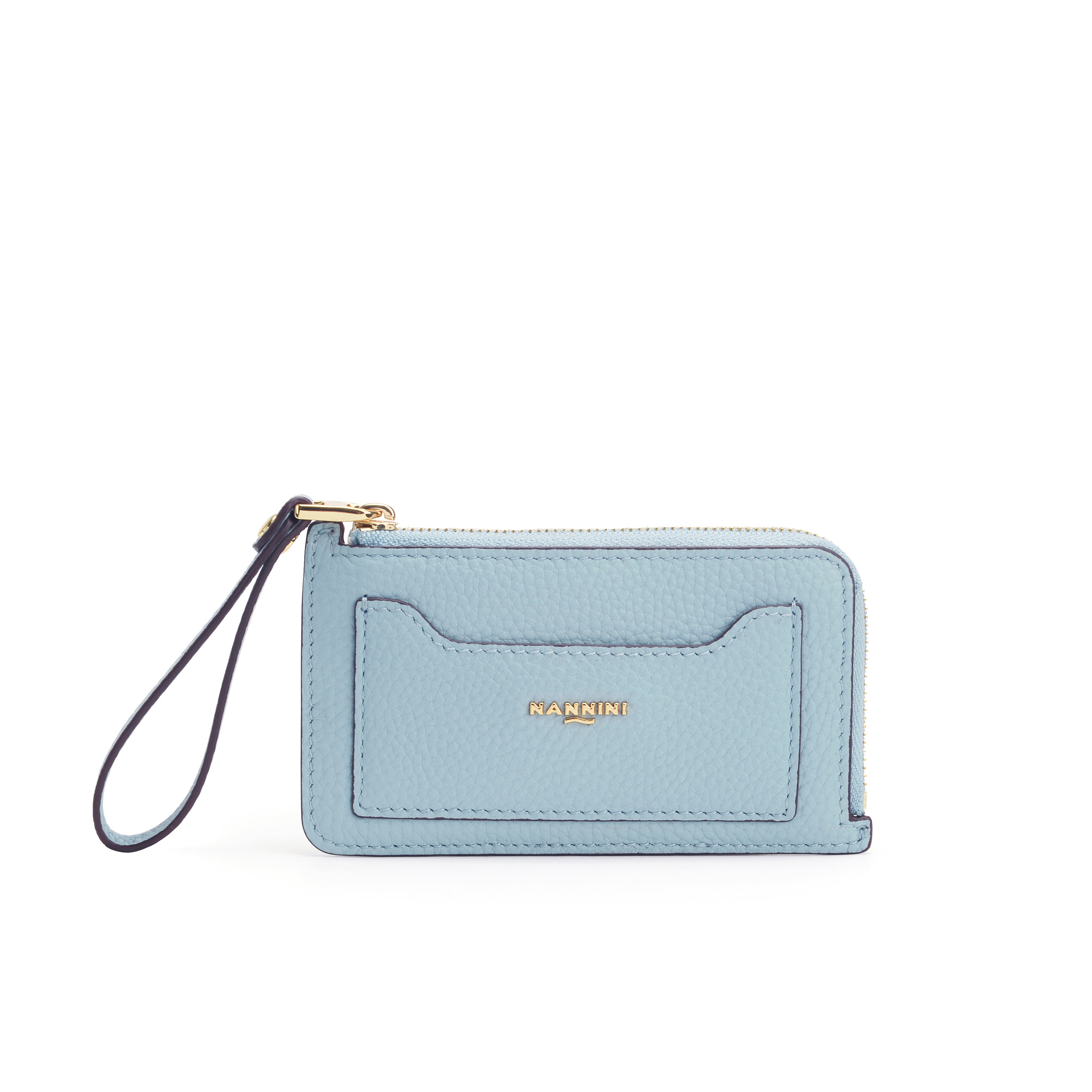 Portacarte con zip in pelle Wallis-X
