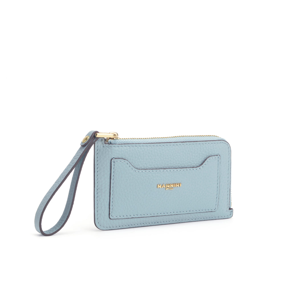Portacarte con zip in pelle Wallis-X