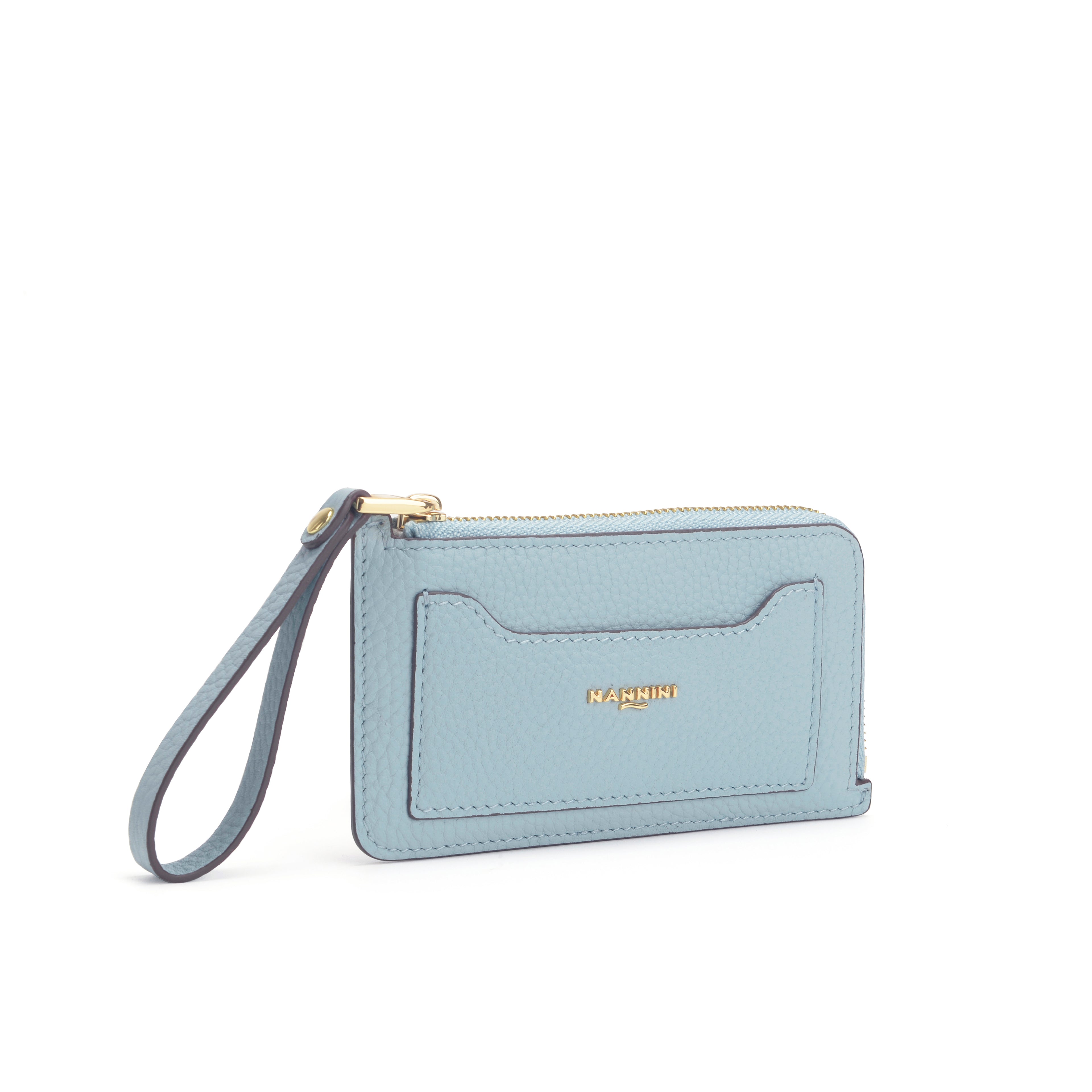 Portacarte con zip in pelle Wallis-X